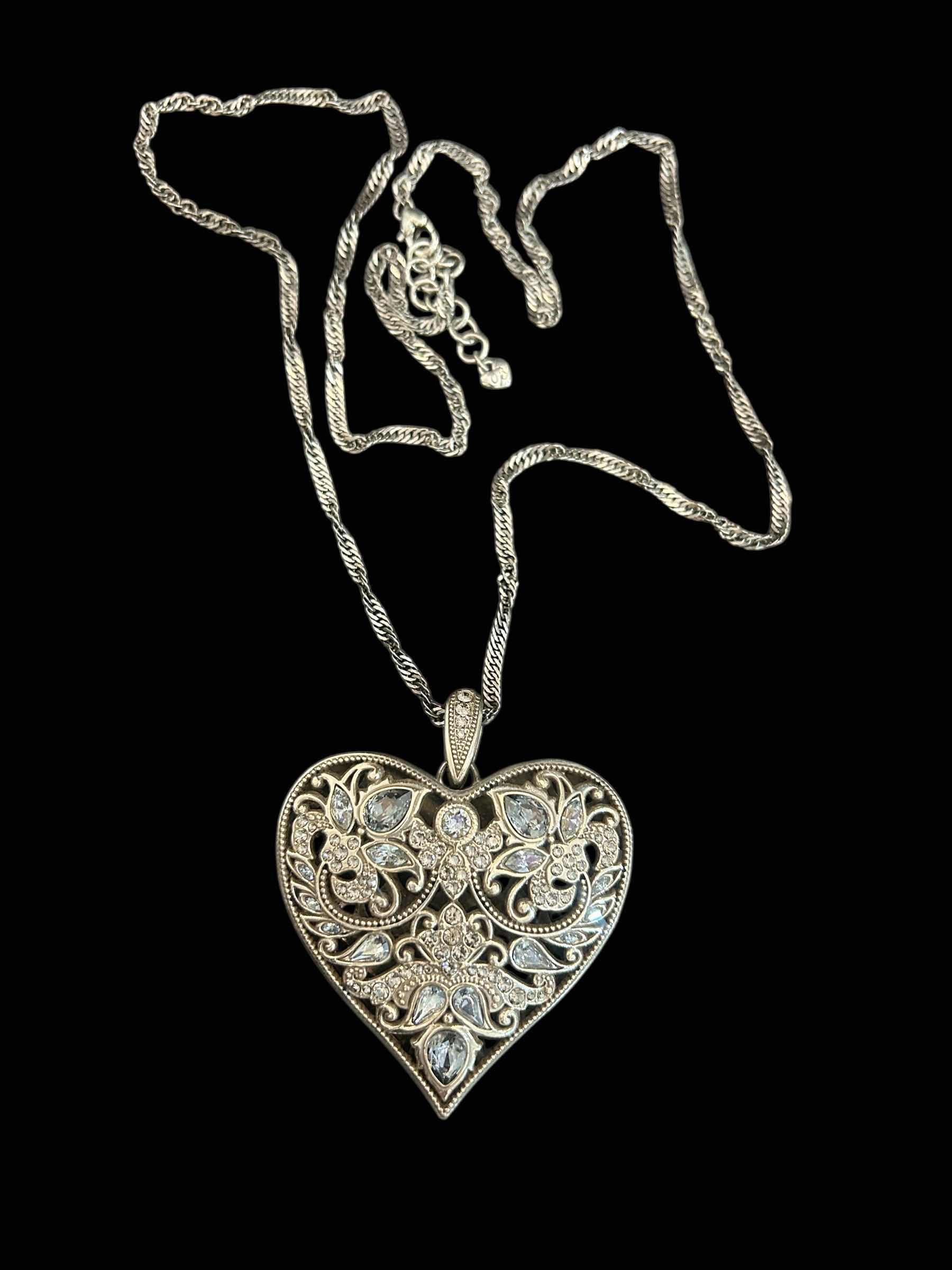 Photo 1 of BRIGHTON 32" SILVER-TONE NECKLACE W PUFFED HEART PENDANT