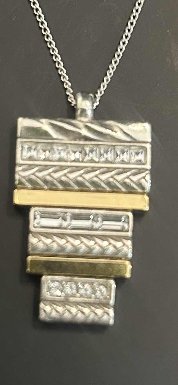 Photo 1 of 2-BRIGHTON 16" SILVER-TONE NECKLACES (ONE PENDANT IS REVERSIBLE)