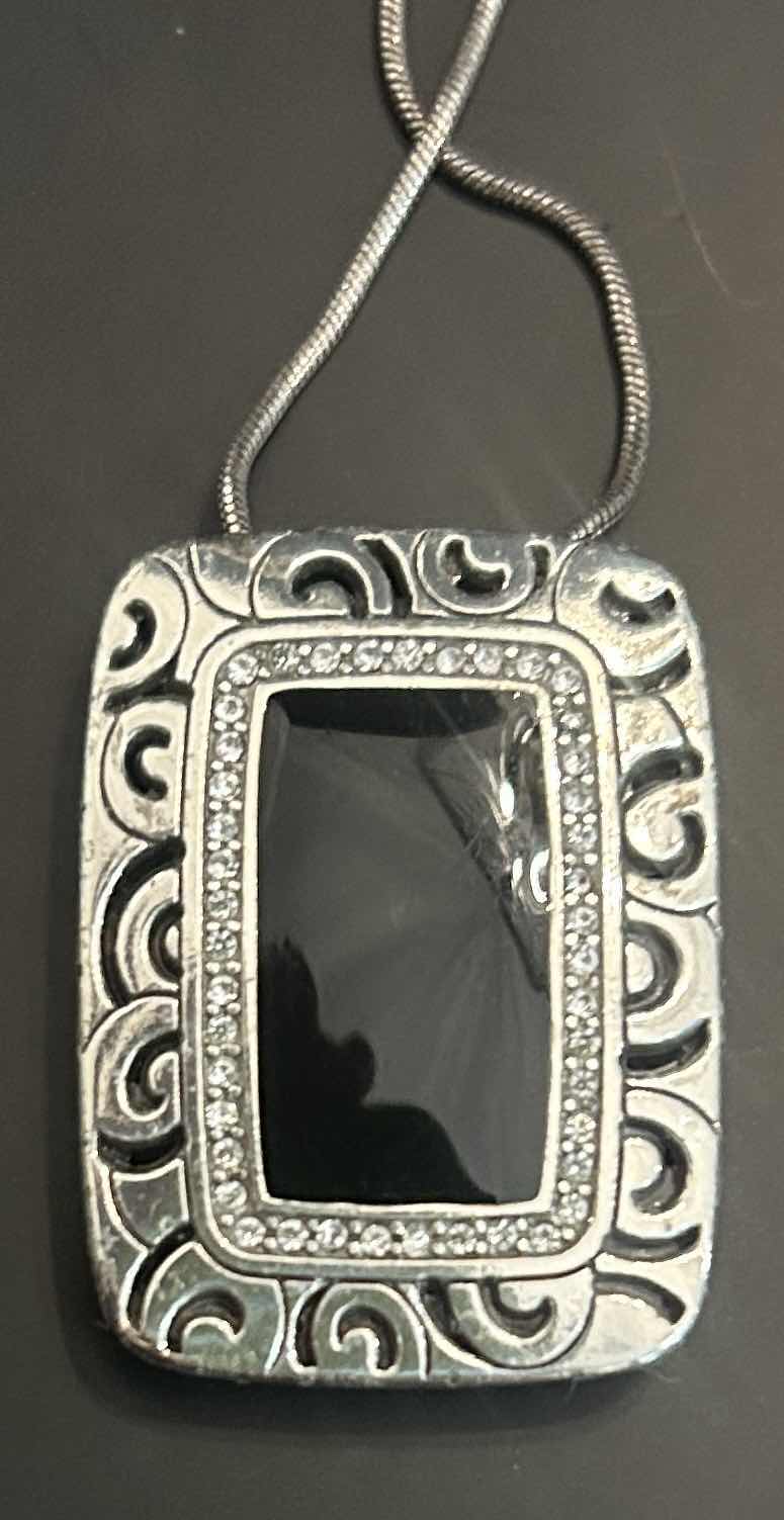 Photo 1 of 2-BRIGHTON 16" SILVER-TONE NECKLACES (ONE PENDANT IS REVERSIBLE)