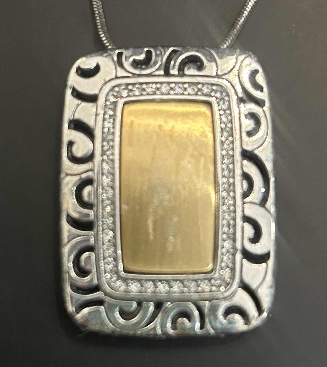 Photo 1 of 2-BRIGHTON 16" SILVER-TONE NECKLACES (ONE PENDANT IS REVERSIBLE)