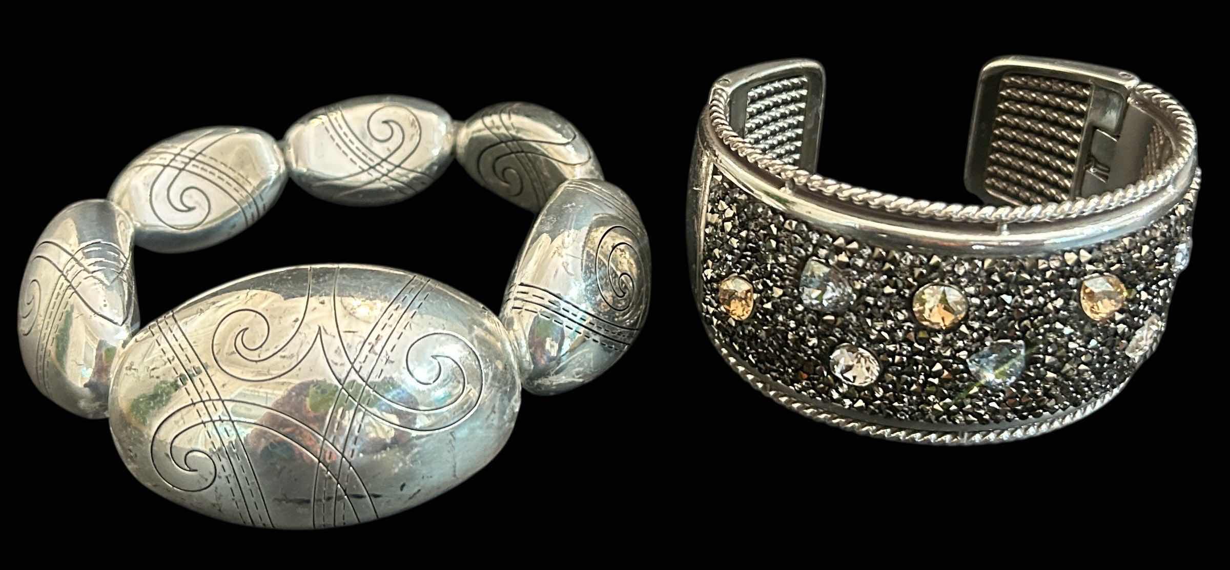 Photo 1 of 2-BRIGHTON ANTIQUE SILVER-TONE CUFF BRACELETS
