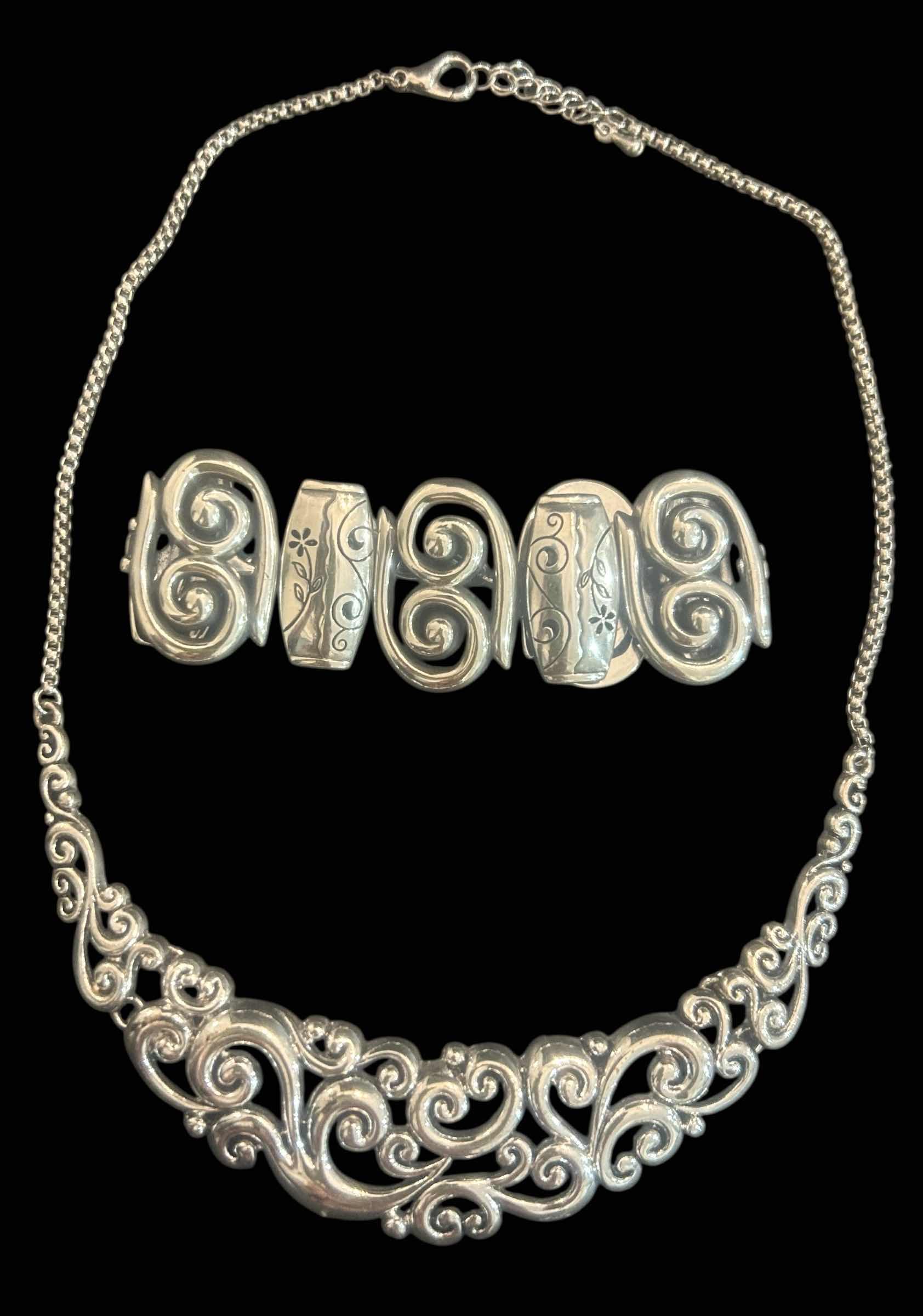 Photo 1 of BRIGHTON SILVER-TONE CHOKER NECKLACE & BRACELET