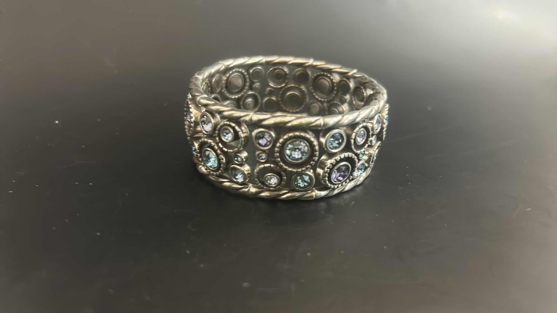 Photo 1 of 2-BRIGHTON GOLD & SILVER TONE JEWELED CUFF BRACELETS
