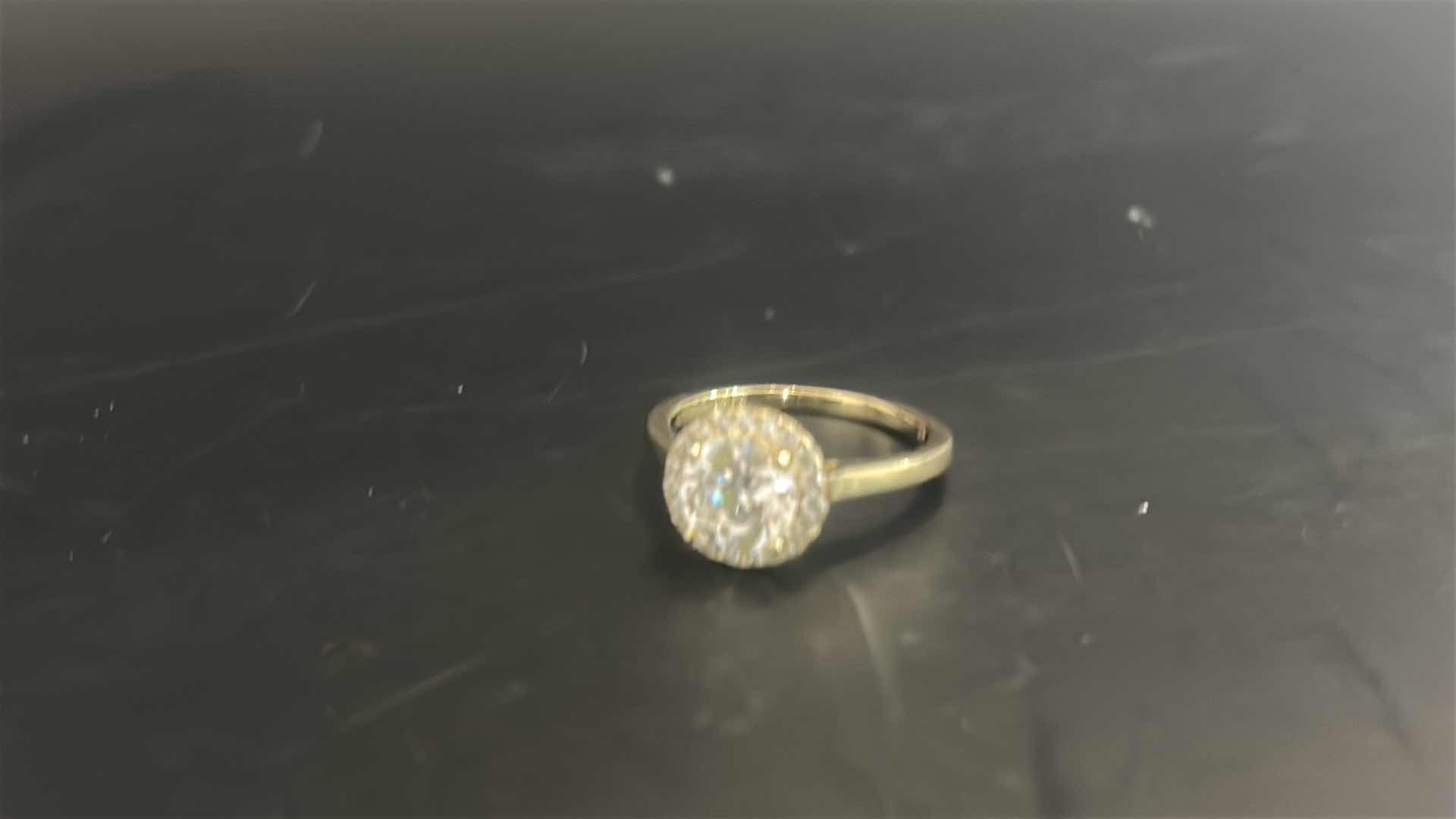 Photo 1 of 4-GOLD & SILVER TONE W FAUX GEMSTONE RINGS (APPROX SIZE 7-8) 