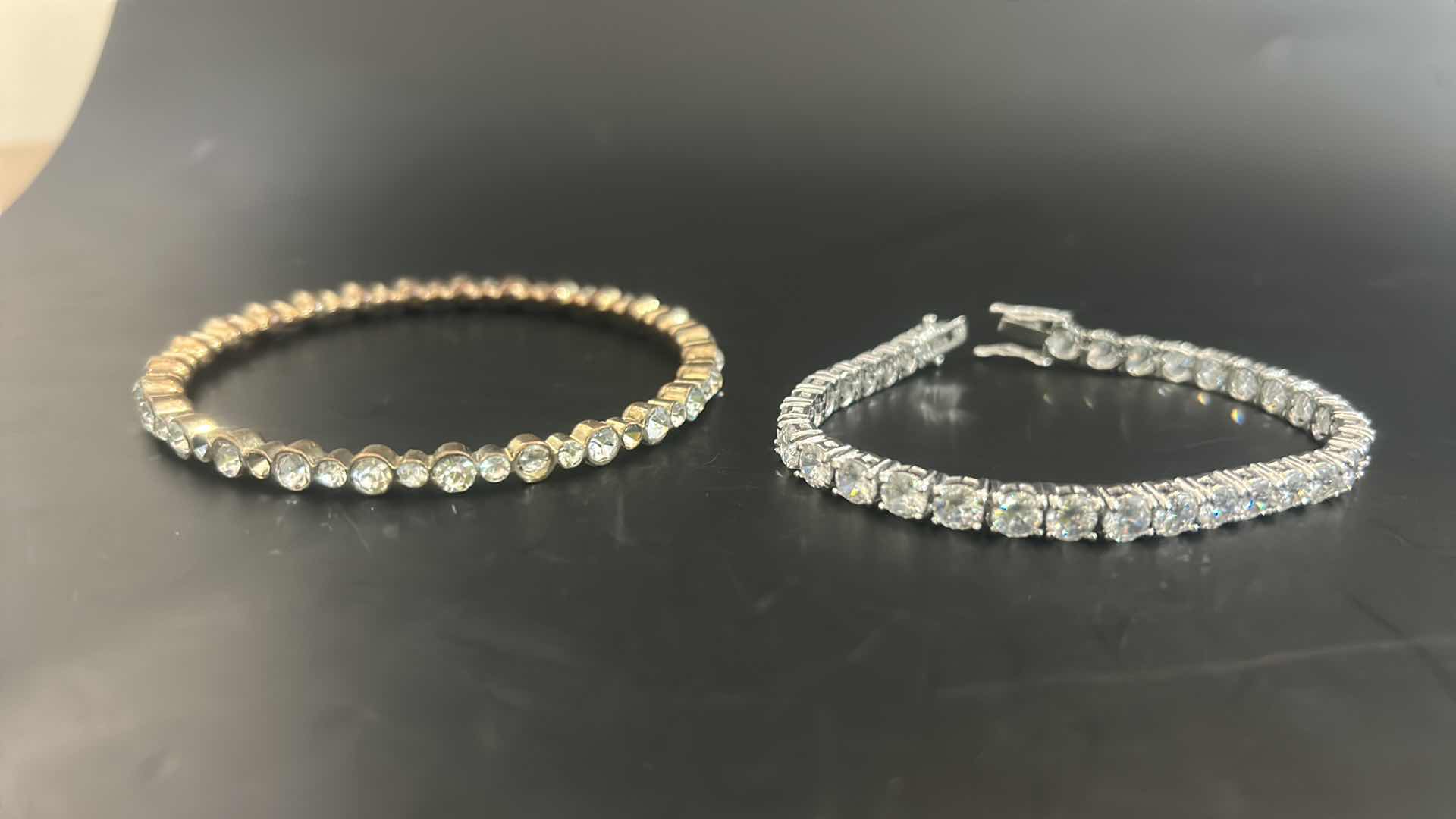 Photo 1 of 5-FAUX DIAMOND GOLD & SILVER TONE FASHION BRACELETS