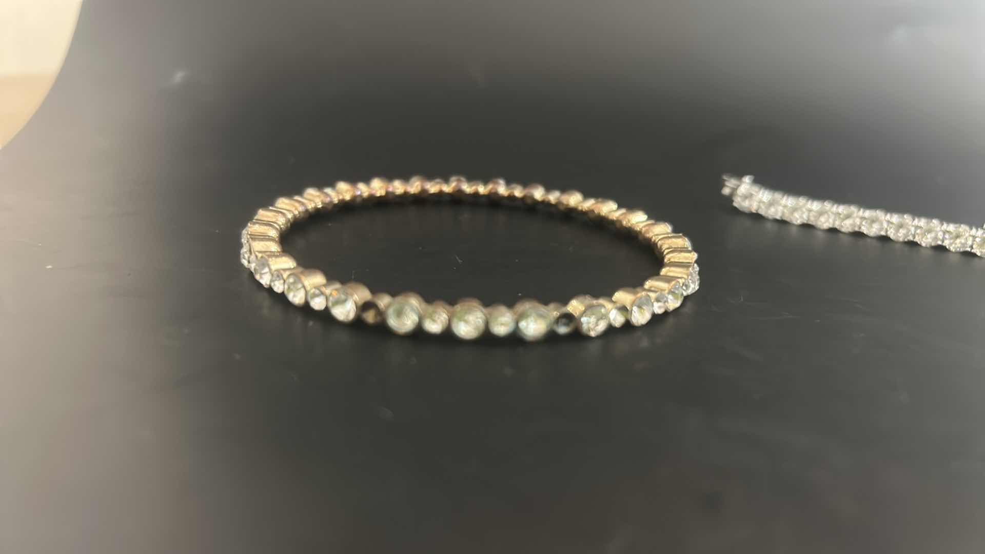 Photo 1 of 5-FAUX DIAMOND GOLD & SILVER TONE FASHION BRACELETS