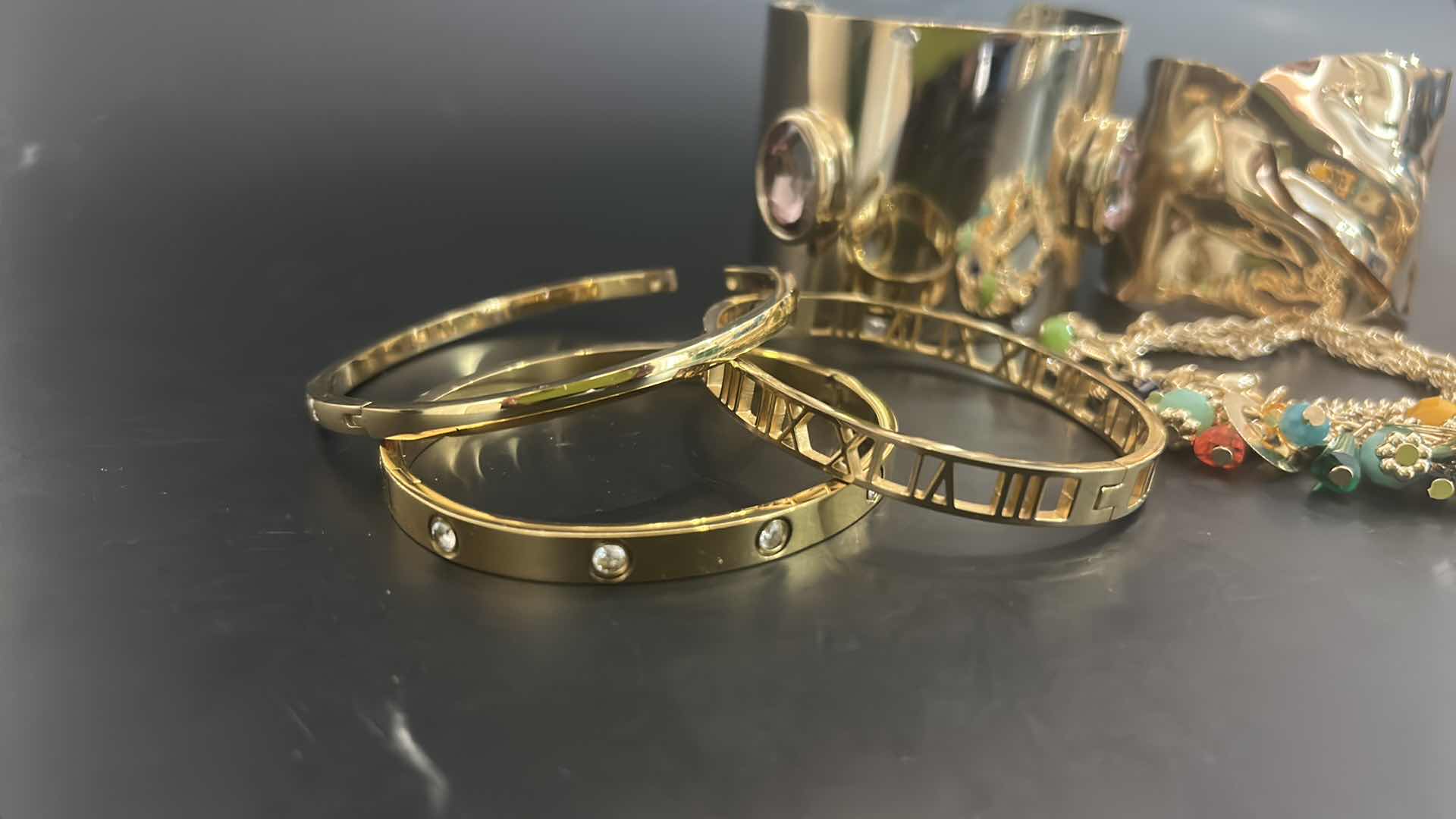 Photo 2 of 7-GOLD TONE FASHION BRACELETS