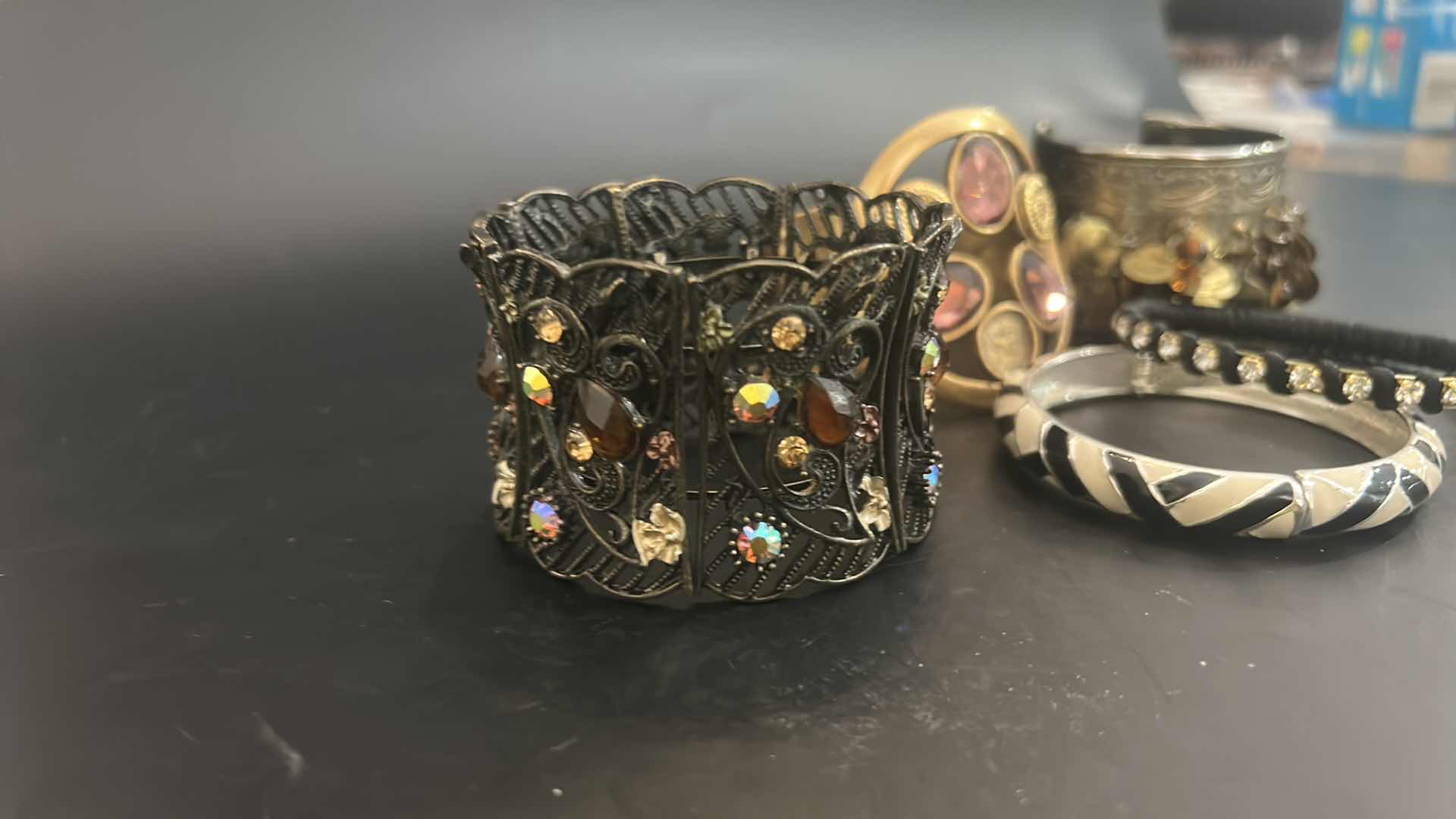 Photo 1 of 5-CHUNKY ORNATE METAL FASHION BRACELETS