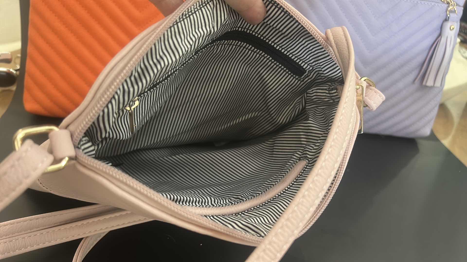 Photo 1 of 3-PUZZLE TASSLE ZIP POCKET COLORFUL CROSSBODY HANDBAGS