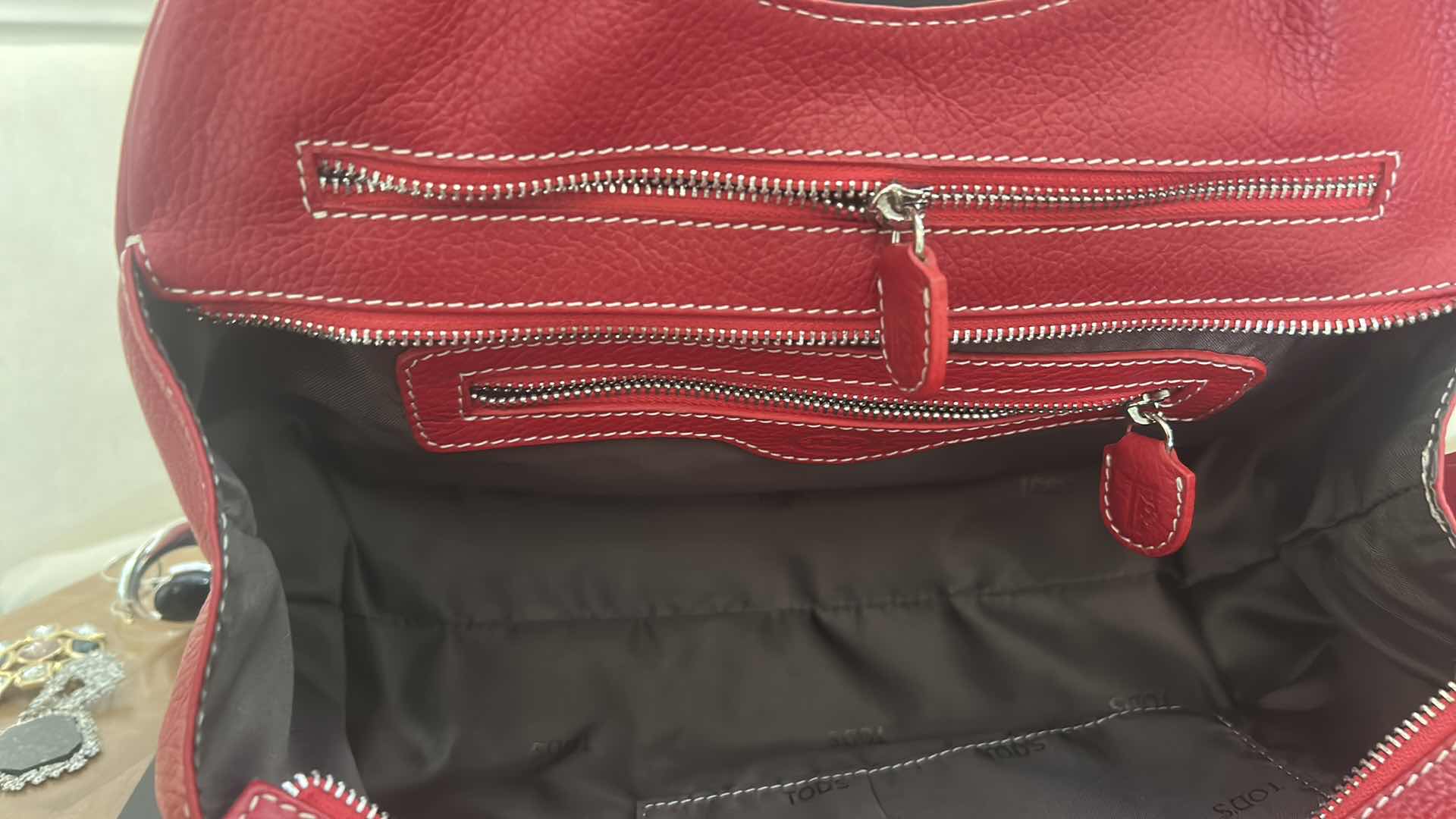 Photo 1 of AUTHENTIC "TOD’S" RED LEATHER HOBO HANDBAG