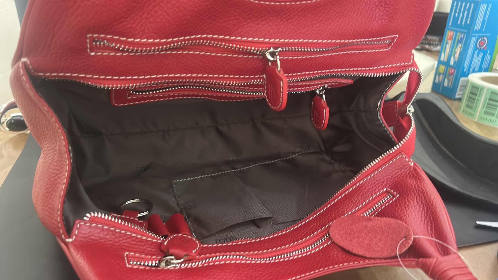 Photo 1 of AUTHENTIC "TOD’S" RED LEATHER HOBO HANDBAG