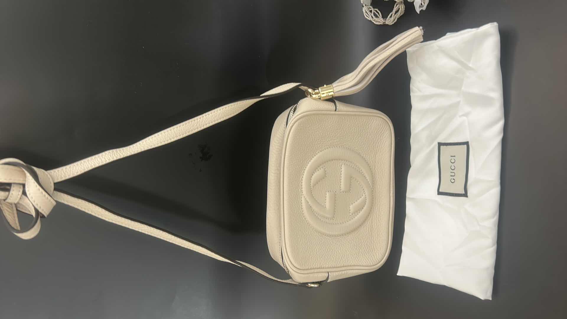 Photo 1 of AUTHENTIC "GUCCI" SOHO TASSEL DISCO PEBBLED CALFSKIN LEATHER CROSSBODY