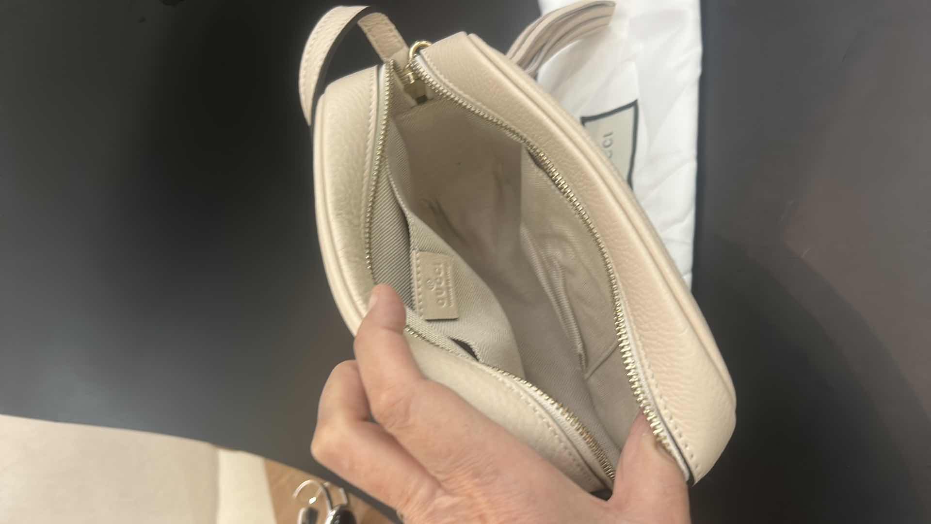 Photo 1 of AUTHENTIC "GUCCI" SOHO TASSEL DISCO PEBBLED CALFSKIN LEATHER CROSSBODY