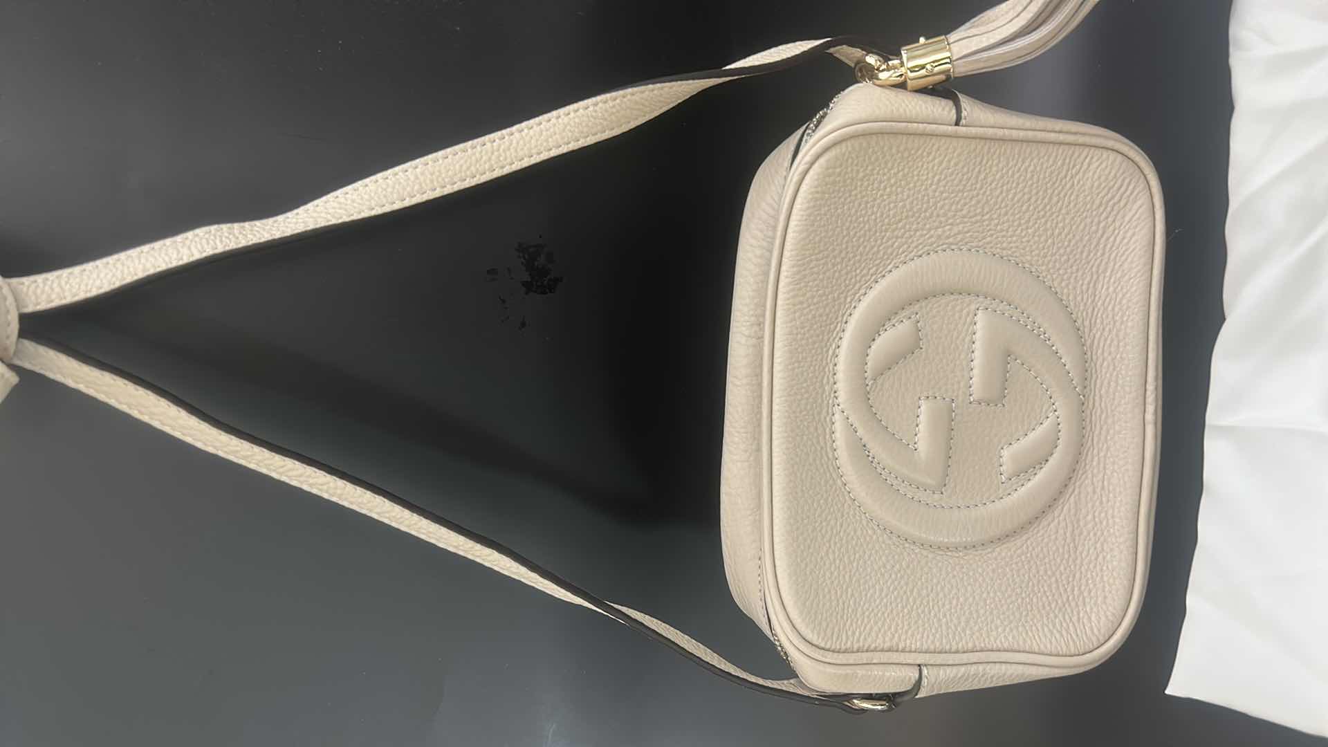 Photo 1 of AUTHENTIC "GUCCI" SOHO TASSEL DISCO PEBBLED CALFSKIN LEATHER CROSSBODY