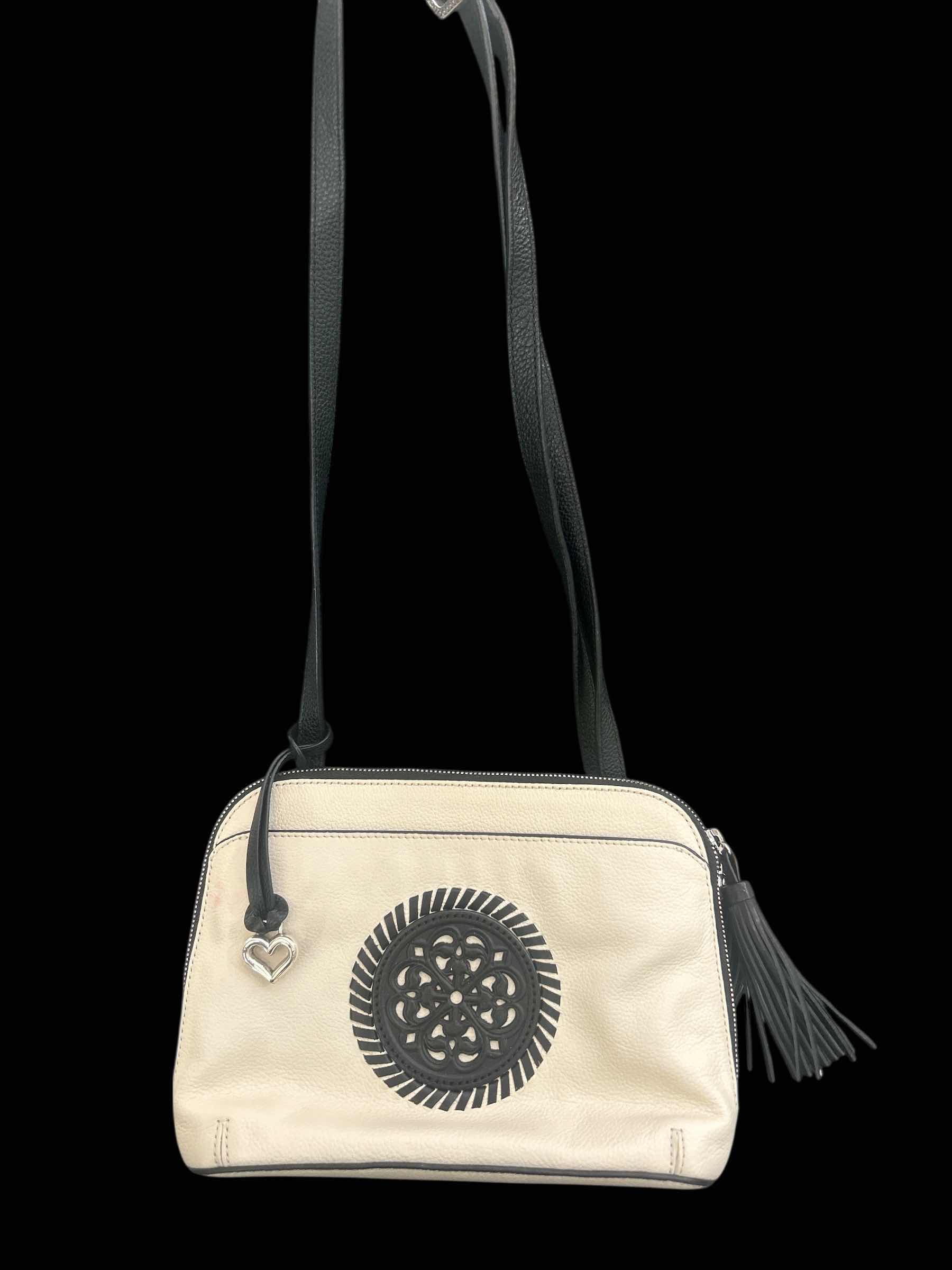 Photo 1 of BRIGHTON WHITE & BLACK LEONA CROSSBODY ORGANIZER HANDBAG