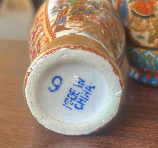 Photo 1 of 3 PORCELAIN VASES MADE IN CHINA ( TALLEST H 10”)