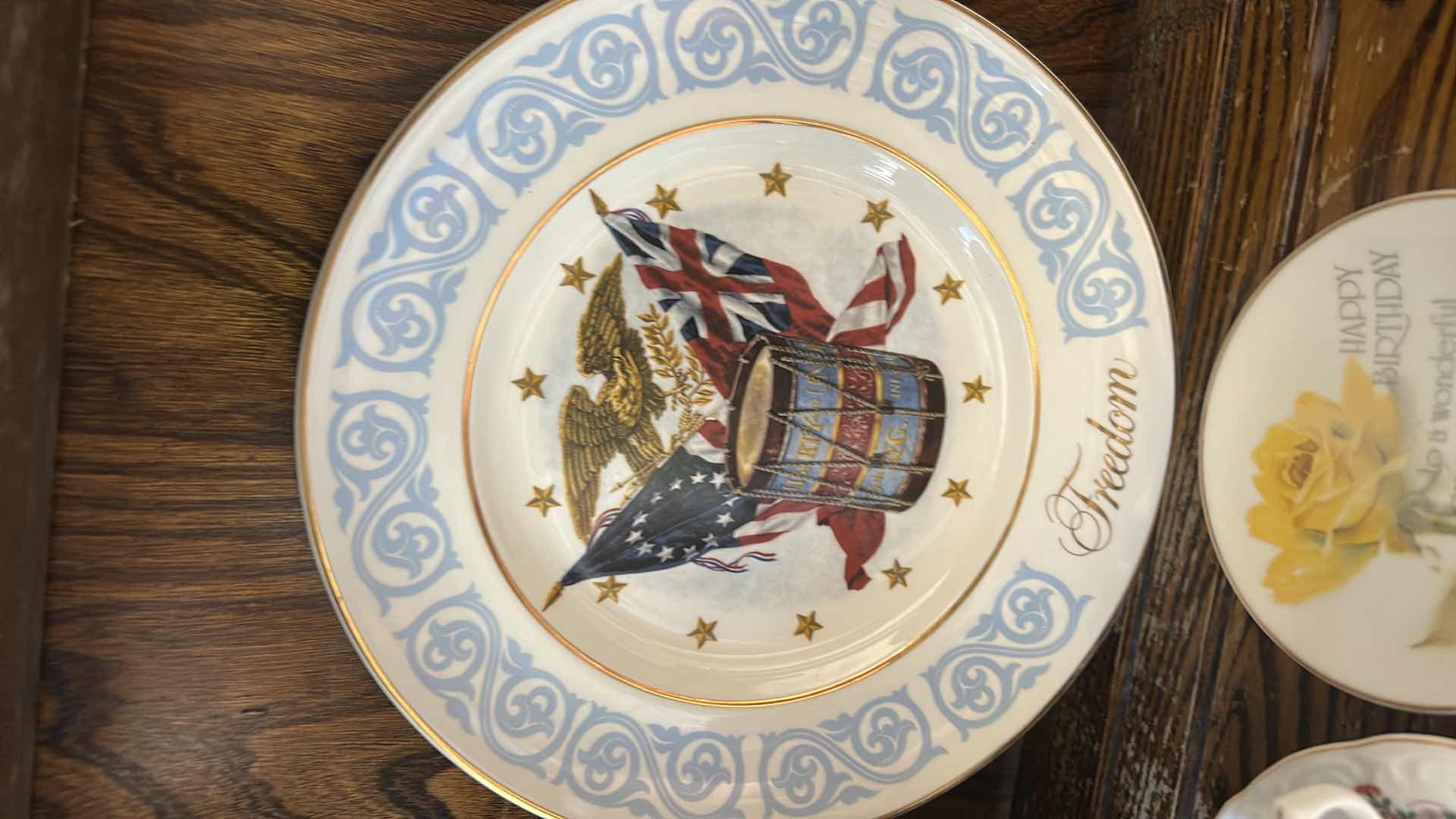 Photo 1 of 5 DECORATIVE PLATES, 3 CUP AND SAUCER SETS