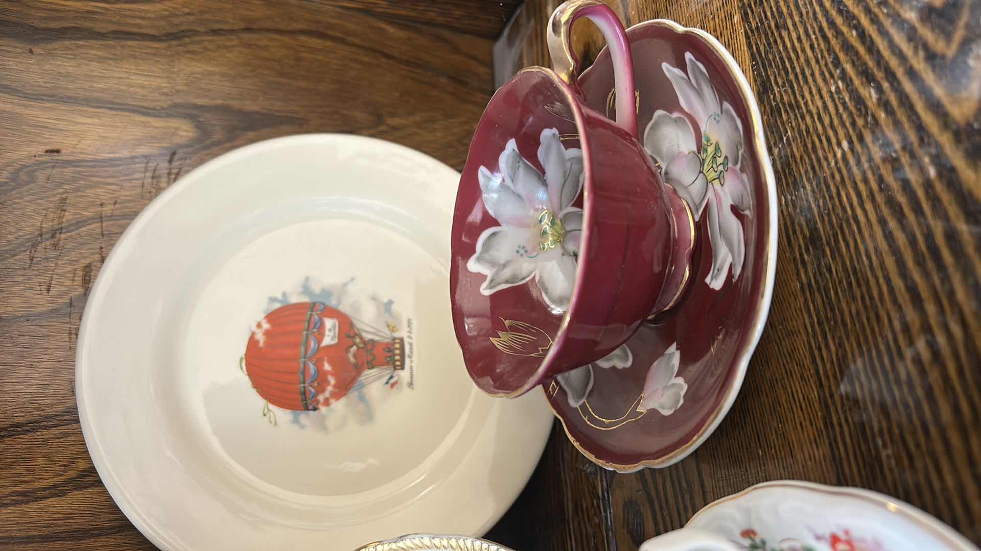 Photo 1 of 5 DECORATIVE PLATES, 3 CUP AND SAUCER SETS