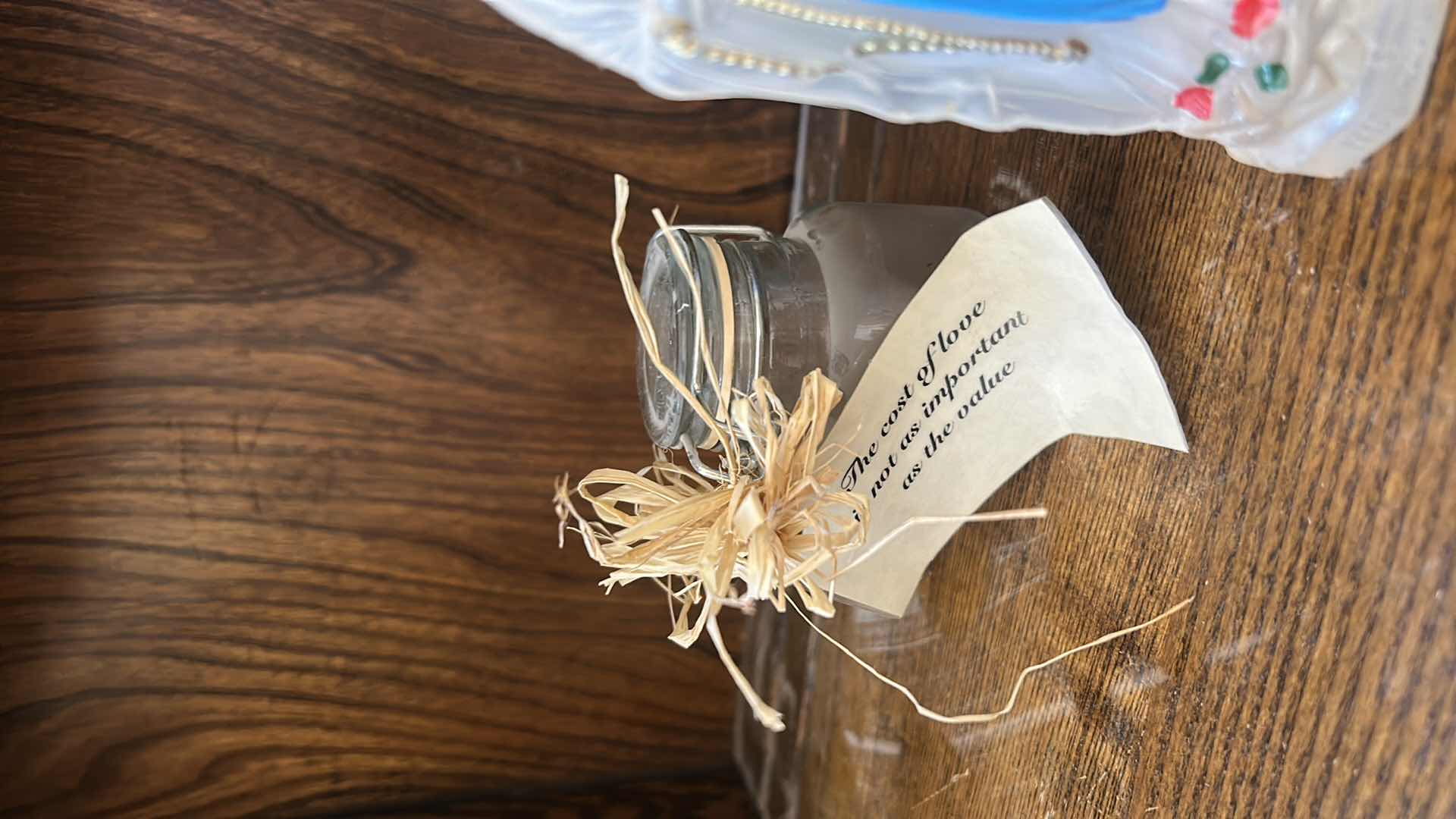 Photo 1 of 2 GLASS ANGELS TALLEST H 9”, VIRGIN MARY HOLY WATER, LAST SUPPER GLASS DISH AND 3 TINY MASON JARS