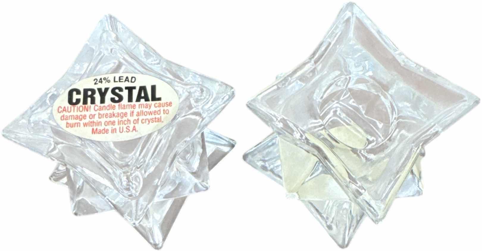 Photo 4 of 5- VINTAGE MIKASA CRYSTAL GLASS ANGELS, DEPLOMB LEAD CRYSTAL CROSS, AND MICHAEL C FINA FIFTH AVENUE 24% LEAD CRYSTAL CANDLE HOLDERS

H8.5” AND SMALLER