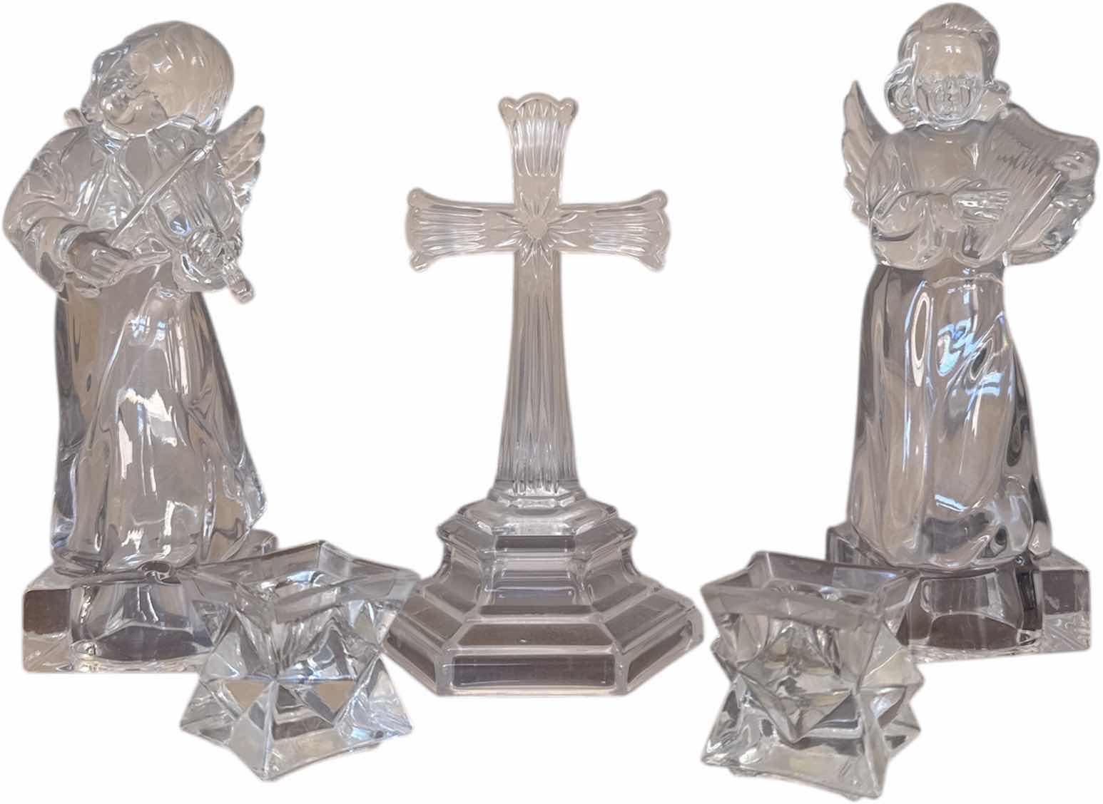 Photo 1 of 5- VINTAGE MIKASA CRYSTAL GLASS ANGELS, DEPLOMB LEAD CRYSTAL CROSS, AND MICHAEL C FINA FIFTH AVENUE 24% LEAD CRYSTAL CANDLE HOLDERS

H8.5” AND SMALLER