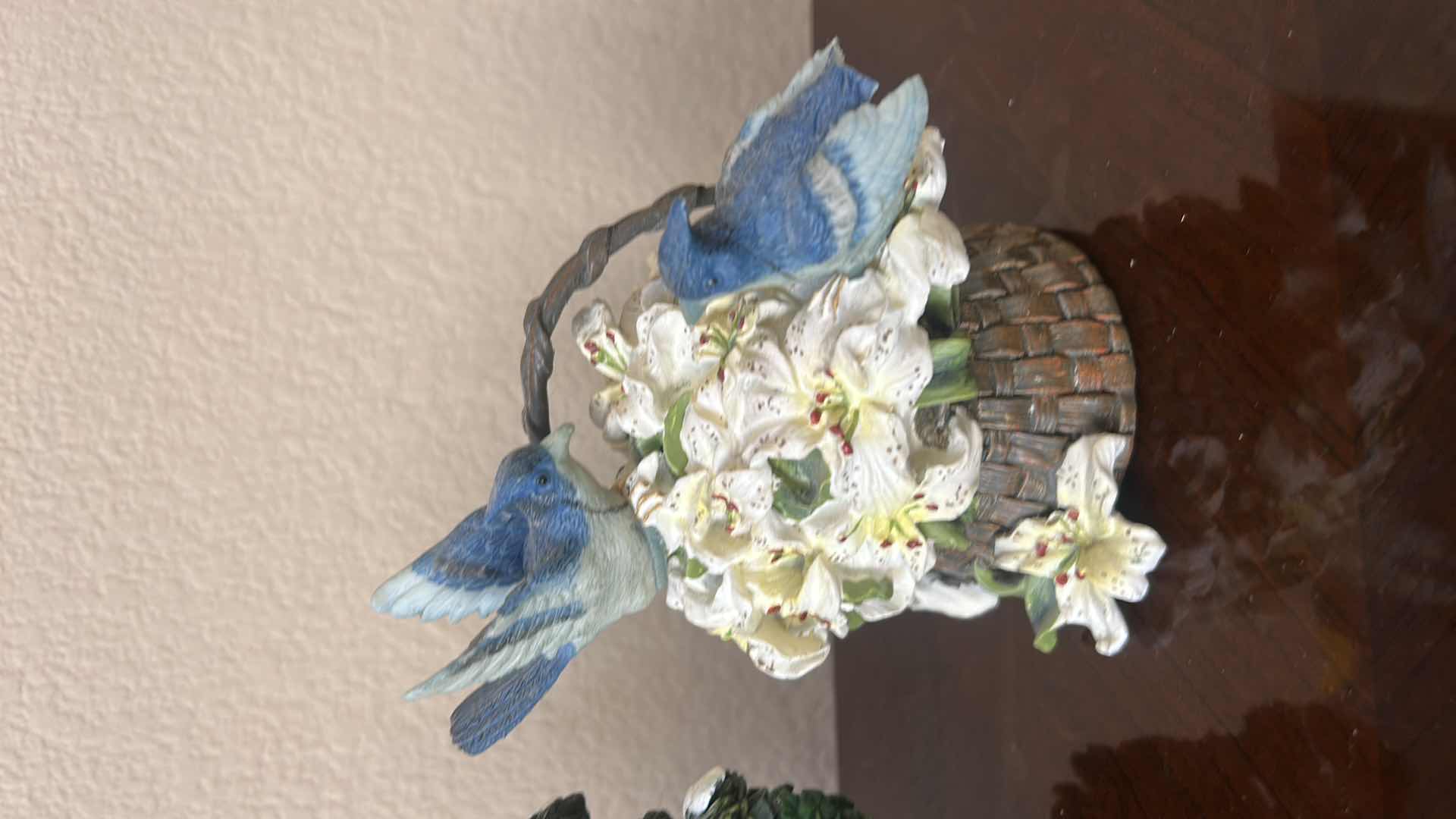 Photo 1 of 3 CERAMIC WOVEN BASKETS WITH BIRDS H5.25”