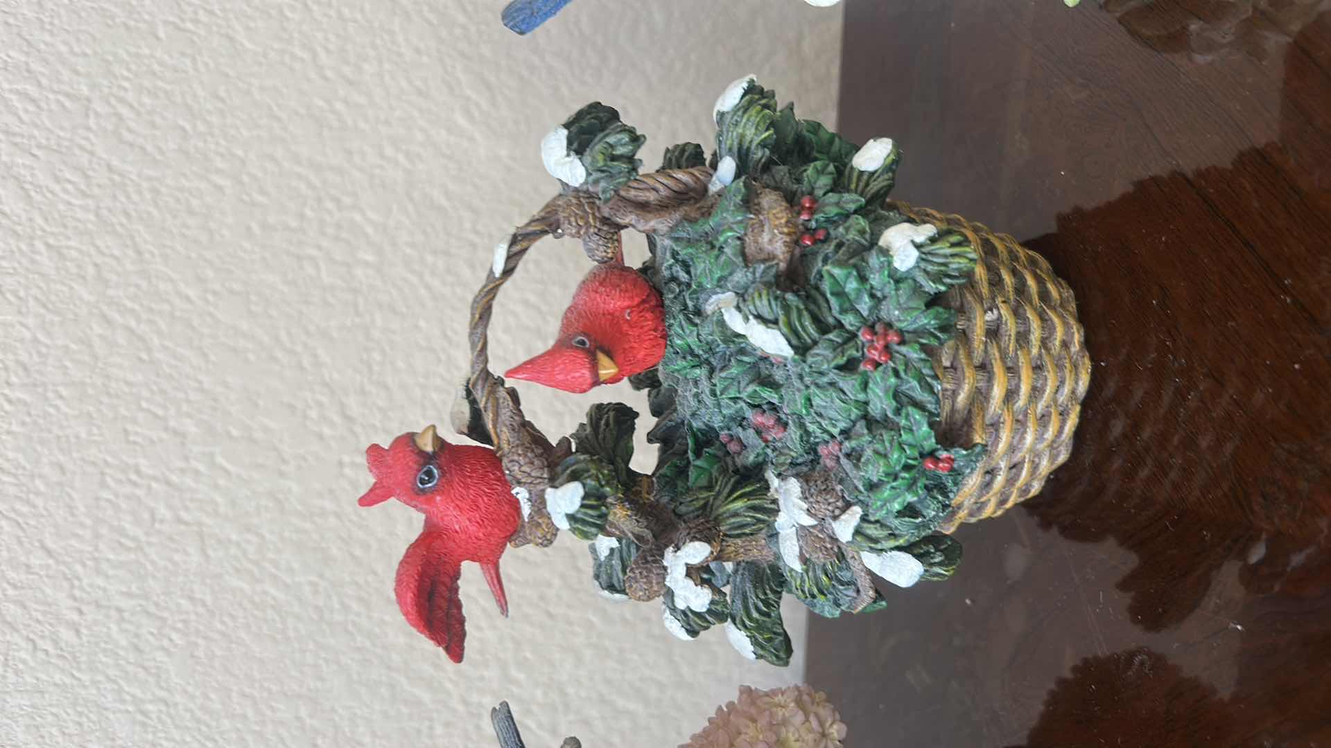 Photo 1 of 3 CERAMIC WOVEN BASKETS WITH BIRDS H5.25”