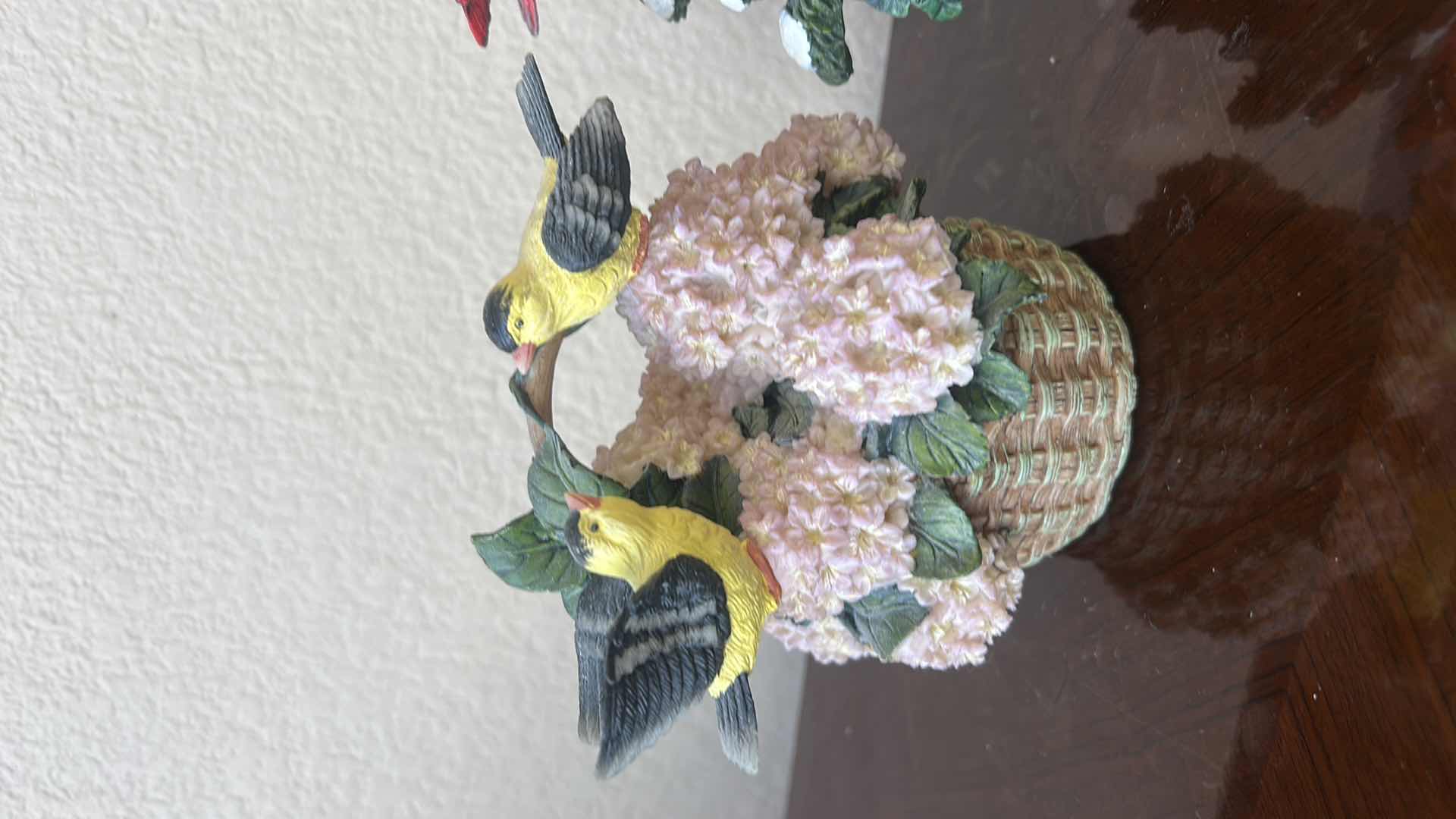 Photo 1 of 3 CERAMIC WOVEN BASKETS WITH BIRDS H5.25”