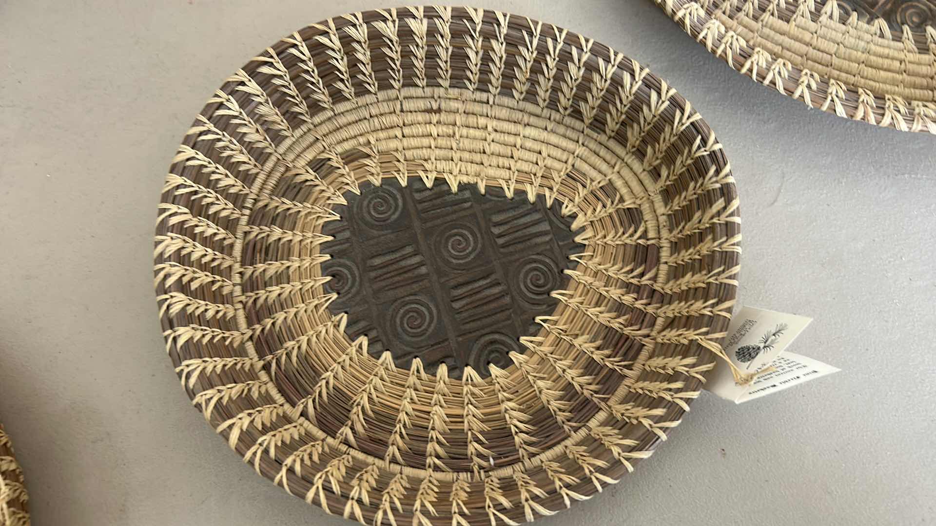 Photo 1 of 3 NEW WITH TAGS PINES AND POTS BY CAROL HANDMADE BASKETS AND MORE LARGEST 10” ROUND