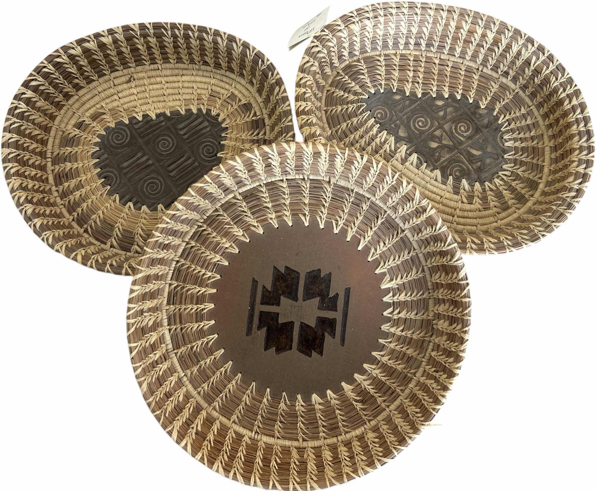 Photo 1 of 3 NEW WITH TAGS PINES AND POTS BY CAROL HANDMADE BASKETS AND MORE LARGEST 10” ROUND