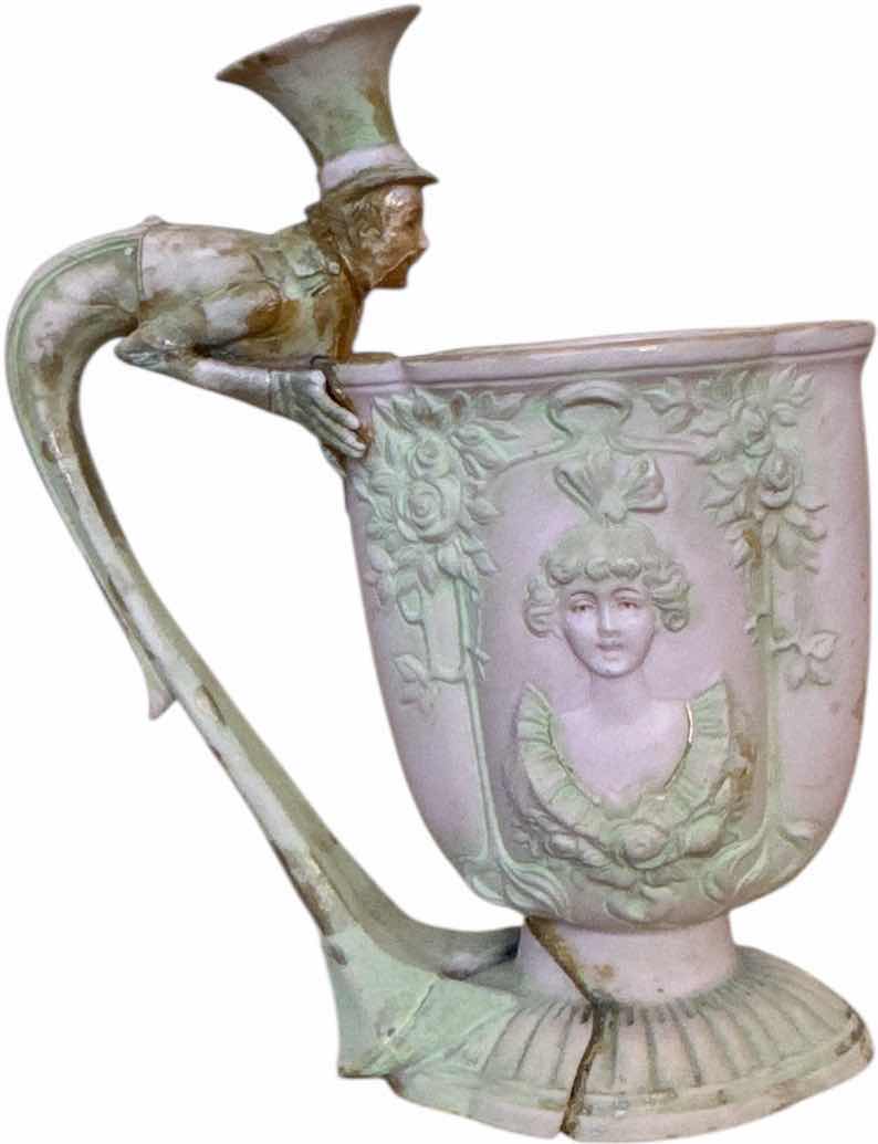 Photo 1 of 5- VINTAGE PORCELAIN AND RESIN EWER, PITCHER VASE AND VASES, HOME DECOR, COLLECTABLE ITEM

H7.5”