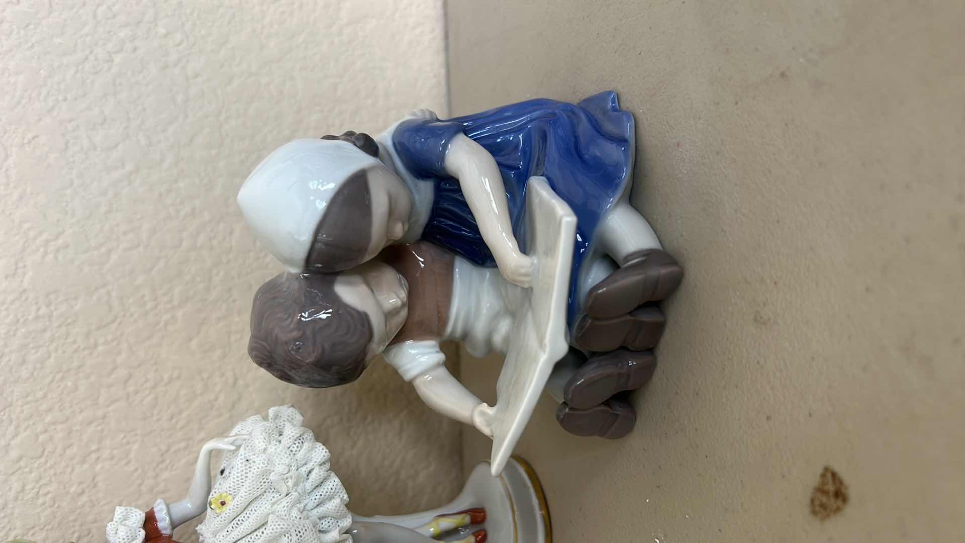 Photo 1 of 3 PC PORCELAIN- LENOX TURTLE, COPPENHAGEN NUMBERED BOY AND GIRL FIGURINE, WOMAN FIGURINE H 6.5”