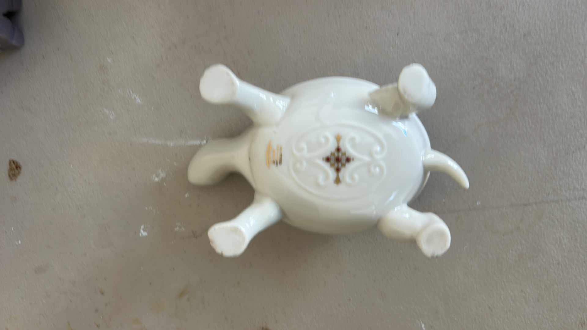 Photo 1 of 3 PC PORCELAIN- LENOX TURTLE, COPPENHAGEN NUMBERED BOY AND GIRL FIGURINE, WOMAN FIGURINE H 6.5”