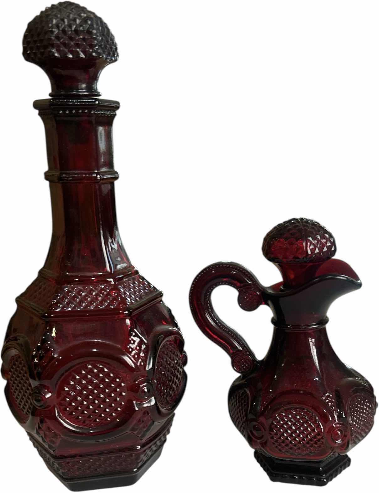 Photo 1 of 2 - VINTAGE RUBY RED PIECES FROM AVON 1876 CAPE COD COLLECTION H8.5