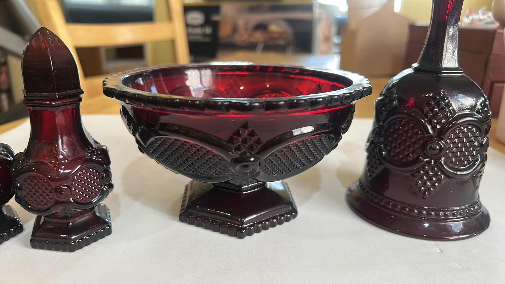 Photo 1 of 4- VINTAGE RUBY RED PIECES FROM AVON 1876 CAPE COD COLLECTION H8.5