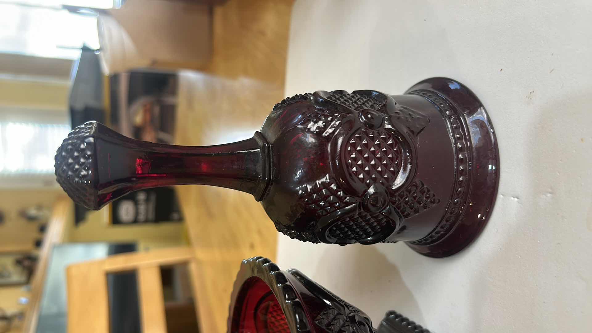 Photo 1 of 4- VINTAGE RUBY RED PIECES FROM AVON 1876 CAPE COD COLLECTION H8.5