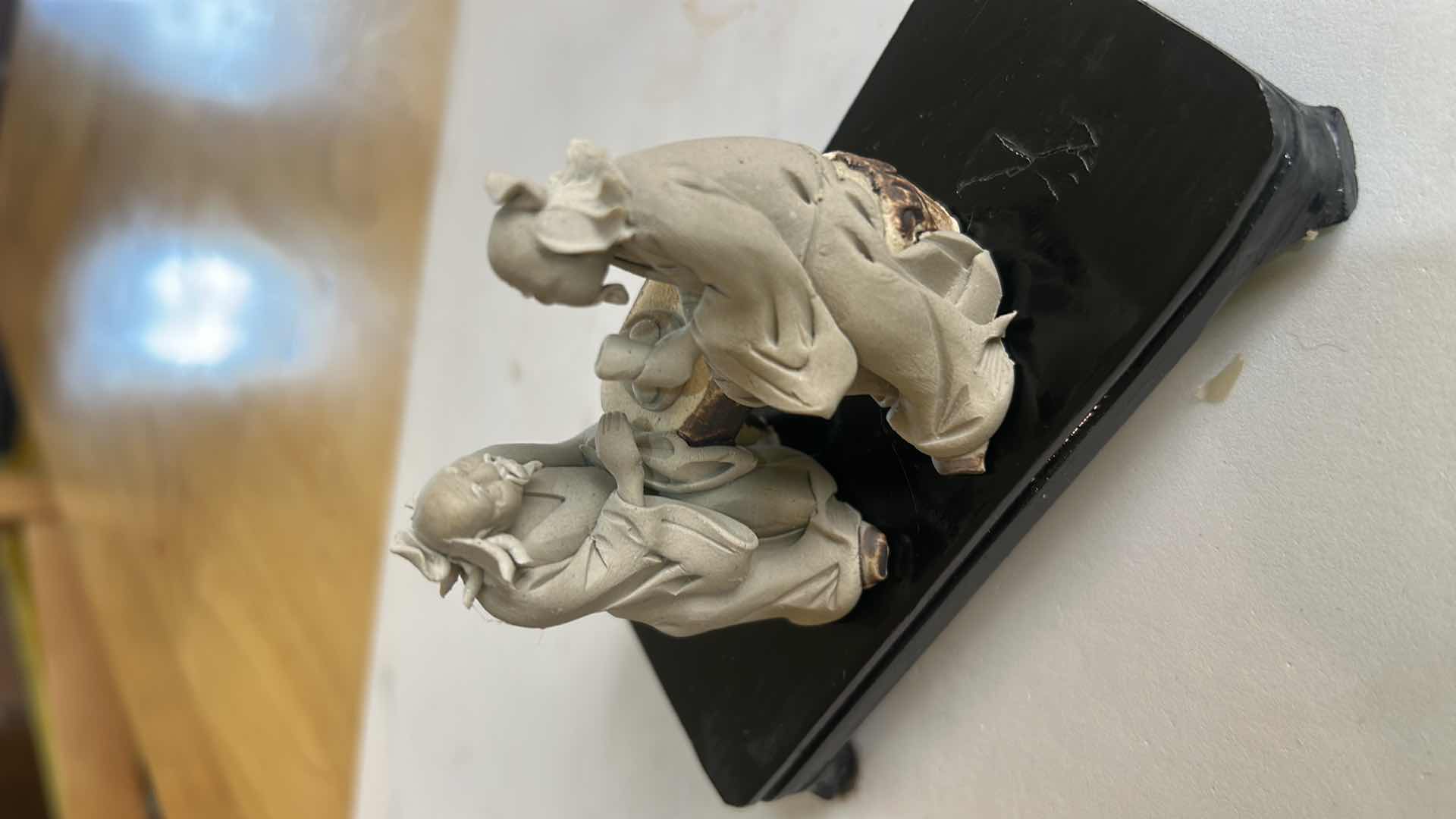 Photo 1 of 2 CHINESE HAND MADE BONSAI MUDMAN H3” FIGURINE WITH STANDS