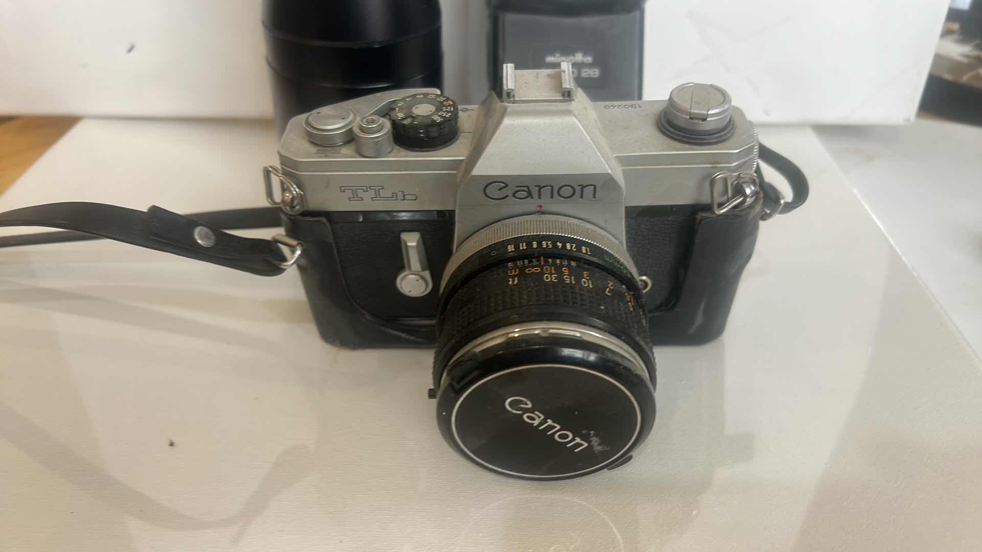 Photo 1 of CANON TLb CAMERA, MINOLTA FLASH, LENS