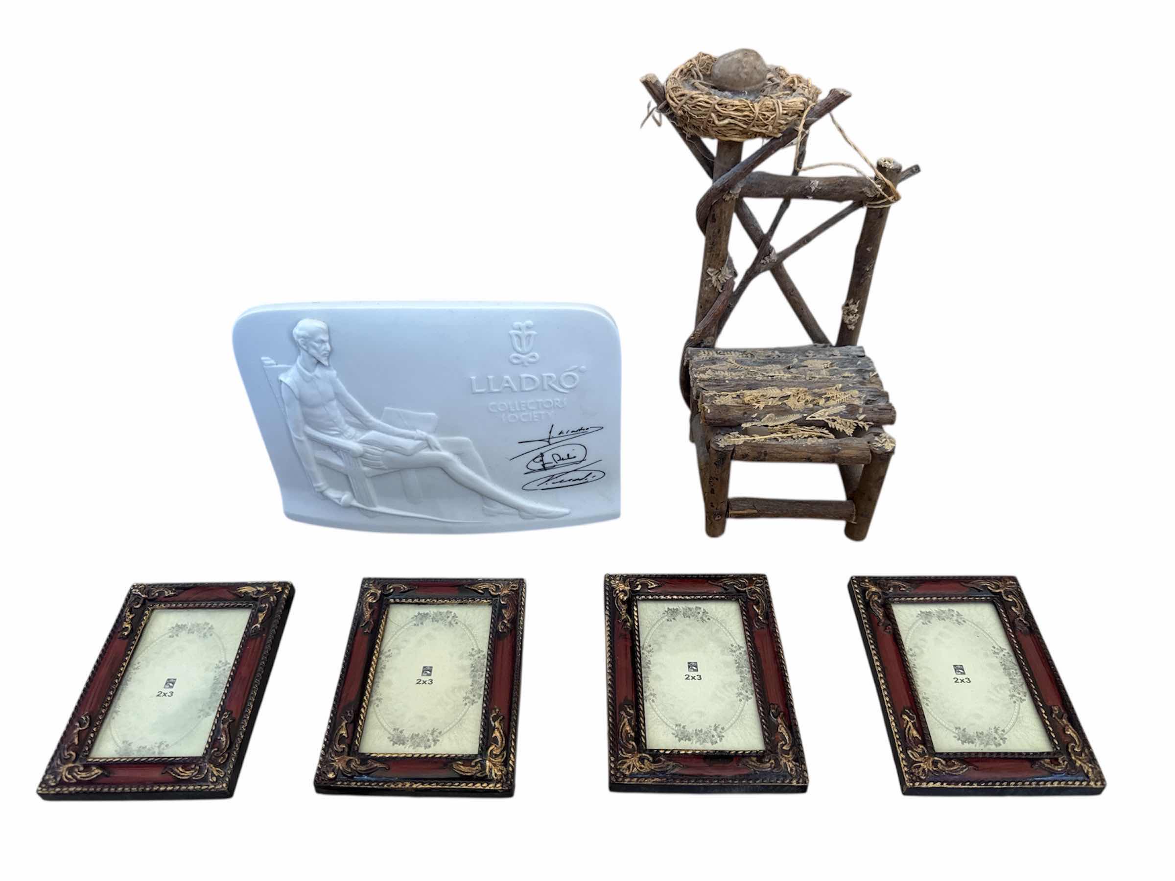 Photo 1 of 10- VINTAGE HOME DECOR, MINIATURE PICTURE FRAMES, HUMMEL PORCELAIN FIGURINE, WAX FIGURINES, ANTIQUE BELLS