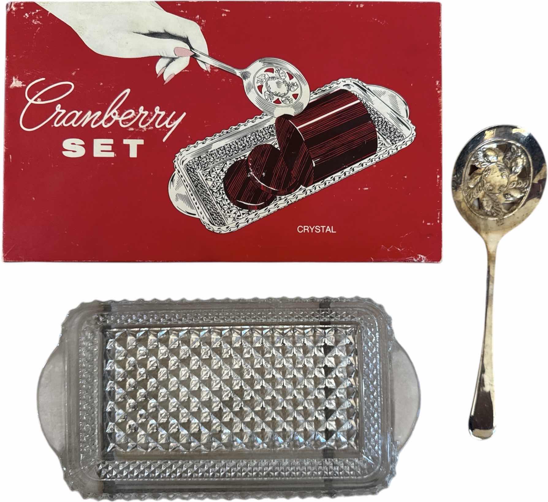 Photo 1 of 3- VINTAGE SERVING PLATES, SILVER AND CRANBERRY SET, CRYSTAL