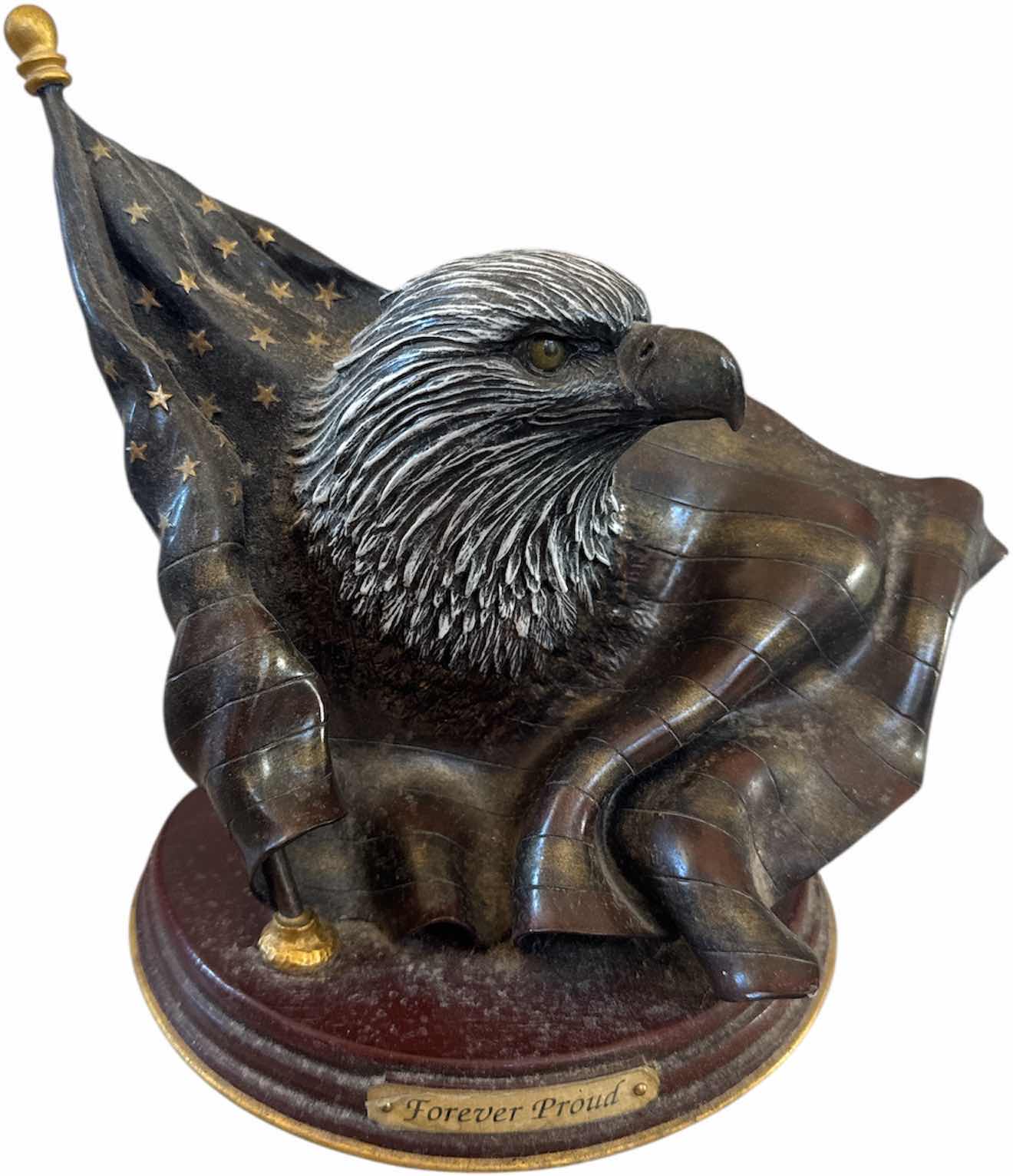 Photo 1 of 5- VINTAGE PROUD TO BE AN AMERICAN EAGLE FIGURINES,  THE GREAT SEAL OF THE UNITED STATES OF AMERICA 1776-1976 PORCELAIN WALL PLAQUE

PLAQUE
D10.25”