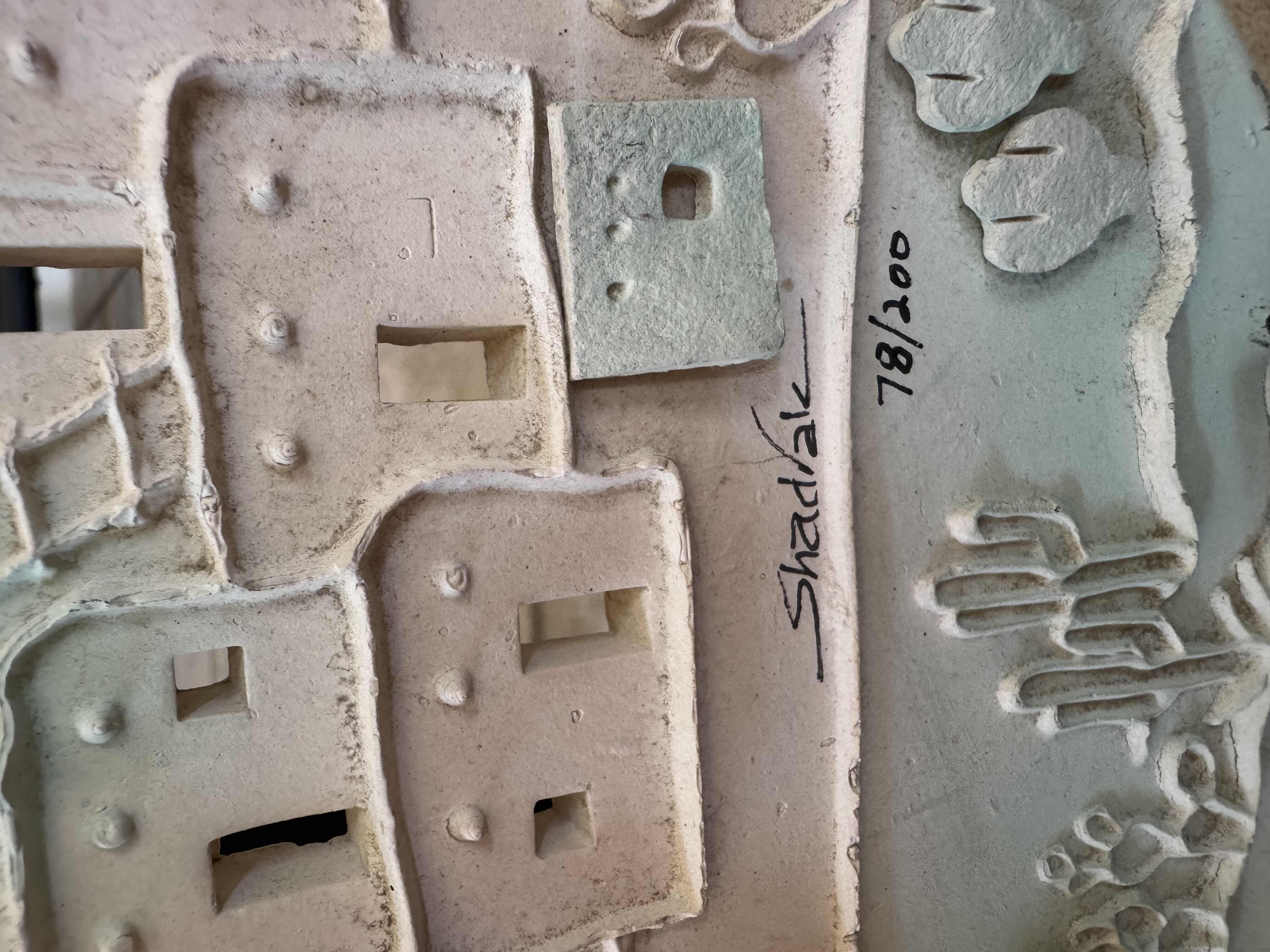 Photo 1 of 4- VINTAGE LA TAMITO BY SHADRAK 78/200, ARTWORK, AND 3 METAL CANDLEHOLDERS, BLACK

PLATE
D10”