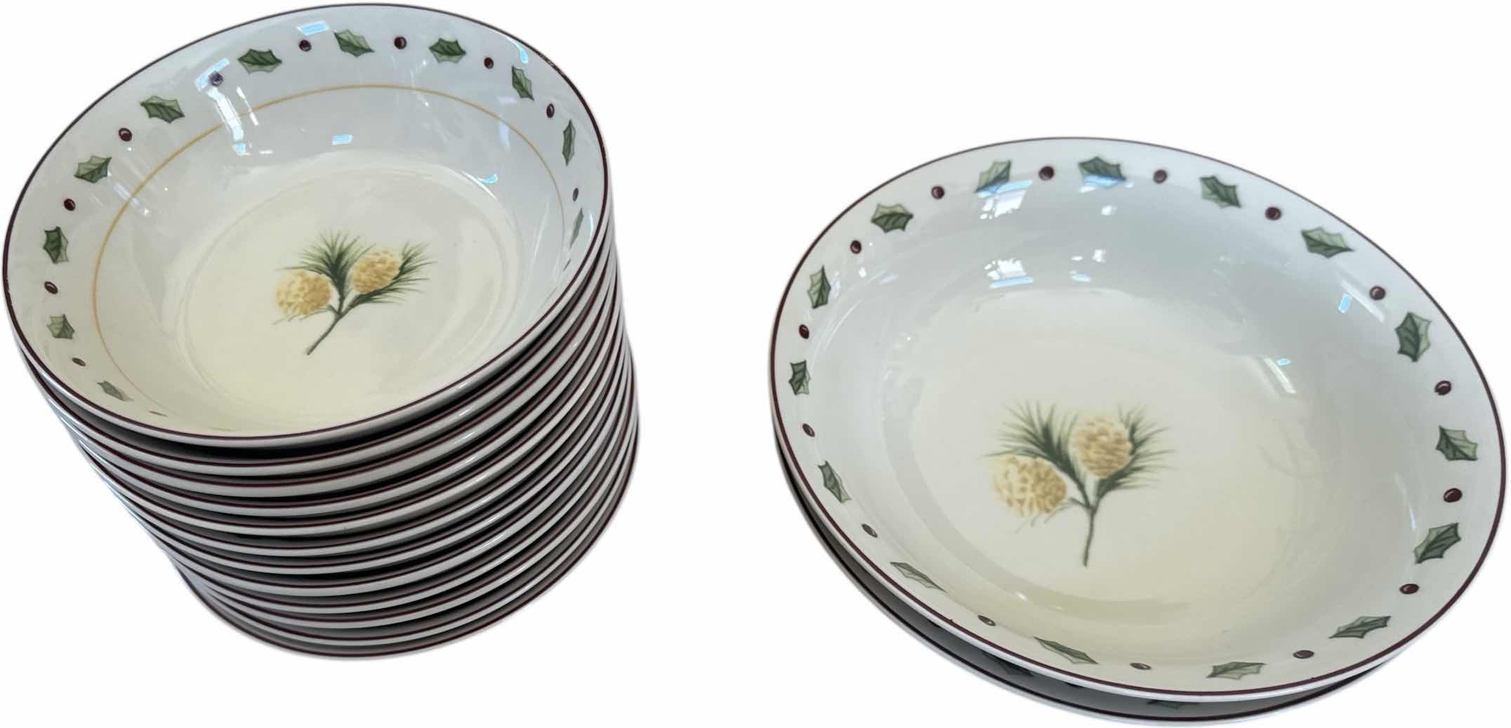 Photo 1 of 14- VINTAGE MERRY BRITE HOLIDAY CHRISTMAS HOLLY PINE CONE BOWLS

D9” AND SMALLER