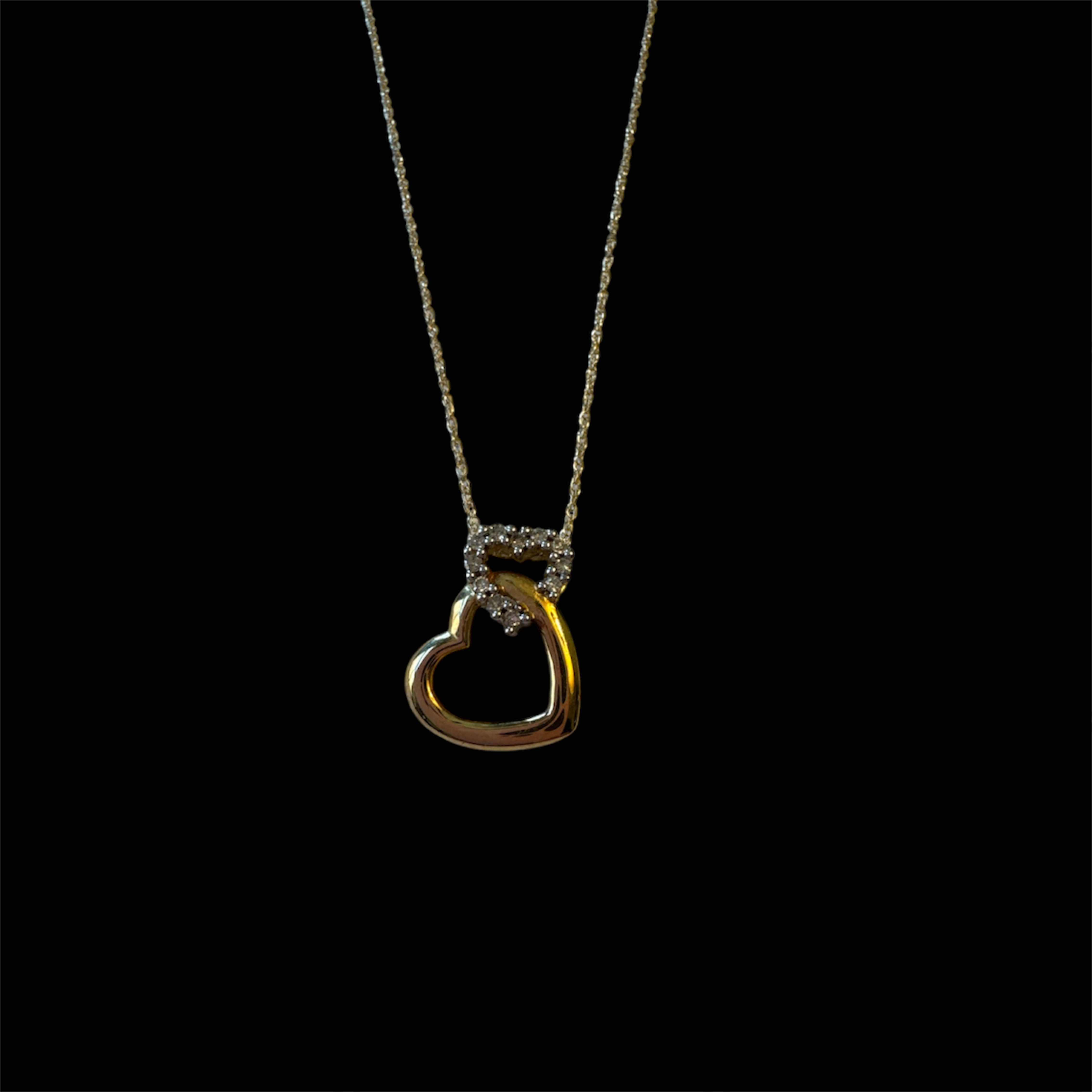 Photo 1 of 10K GOLD ROPE CHAIN NECKLACE AND HEART SHAPED PENDANT, JEWELRY 

NECKLACE
18”