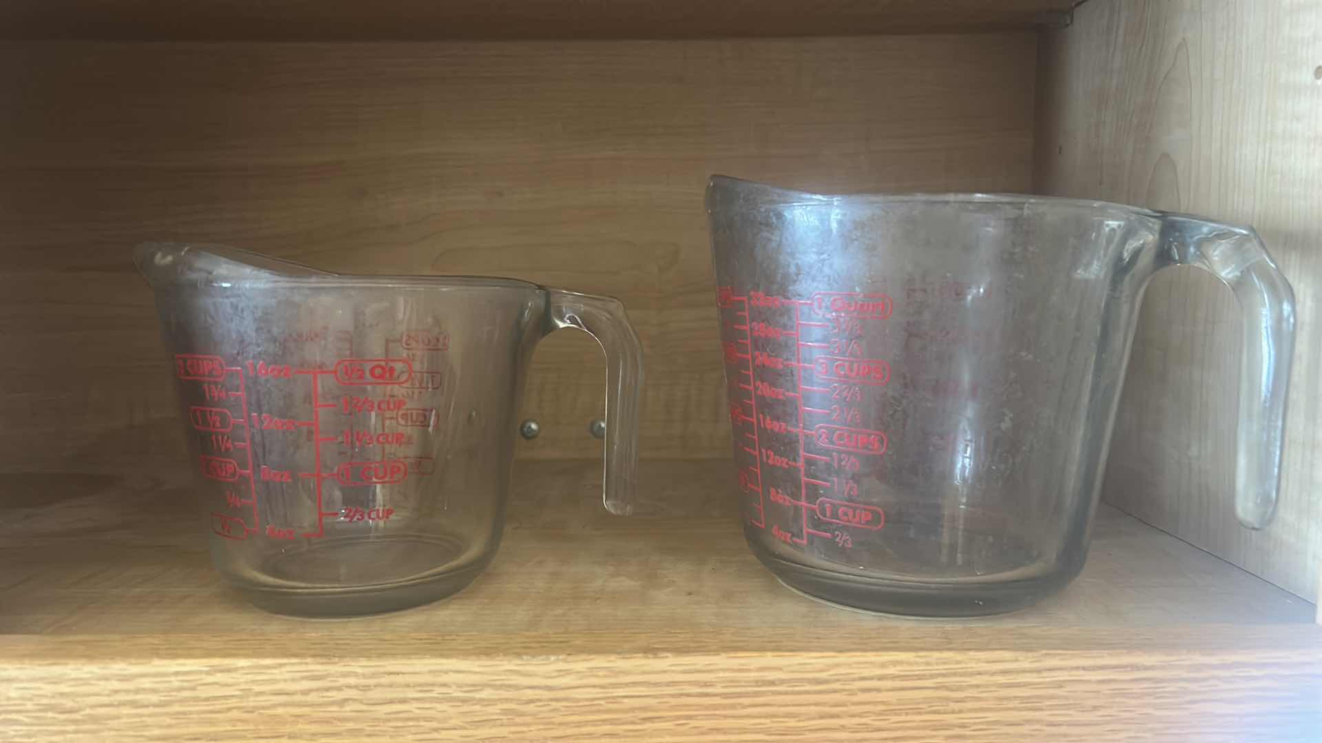 Photo 1 of 3- SHELVES GLASS BOWLS AND MEASURING CUPS