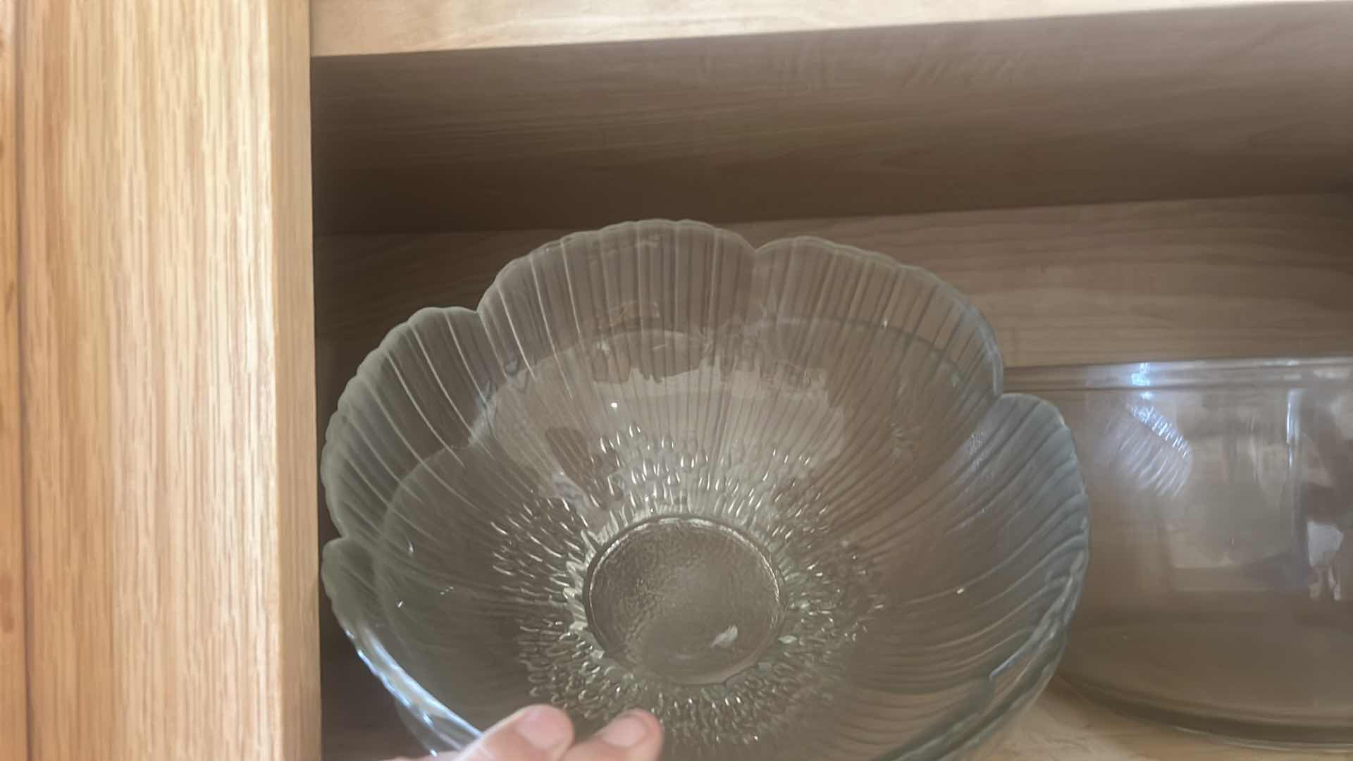 Photo 1 of 3- SHELVES GLASS BOWLS AND MEASURING CUPS