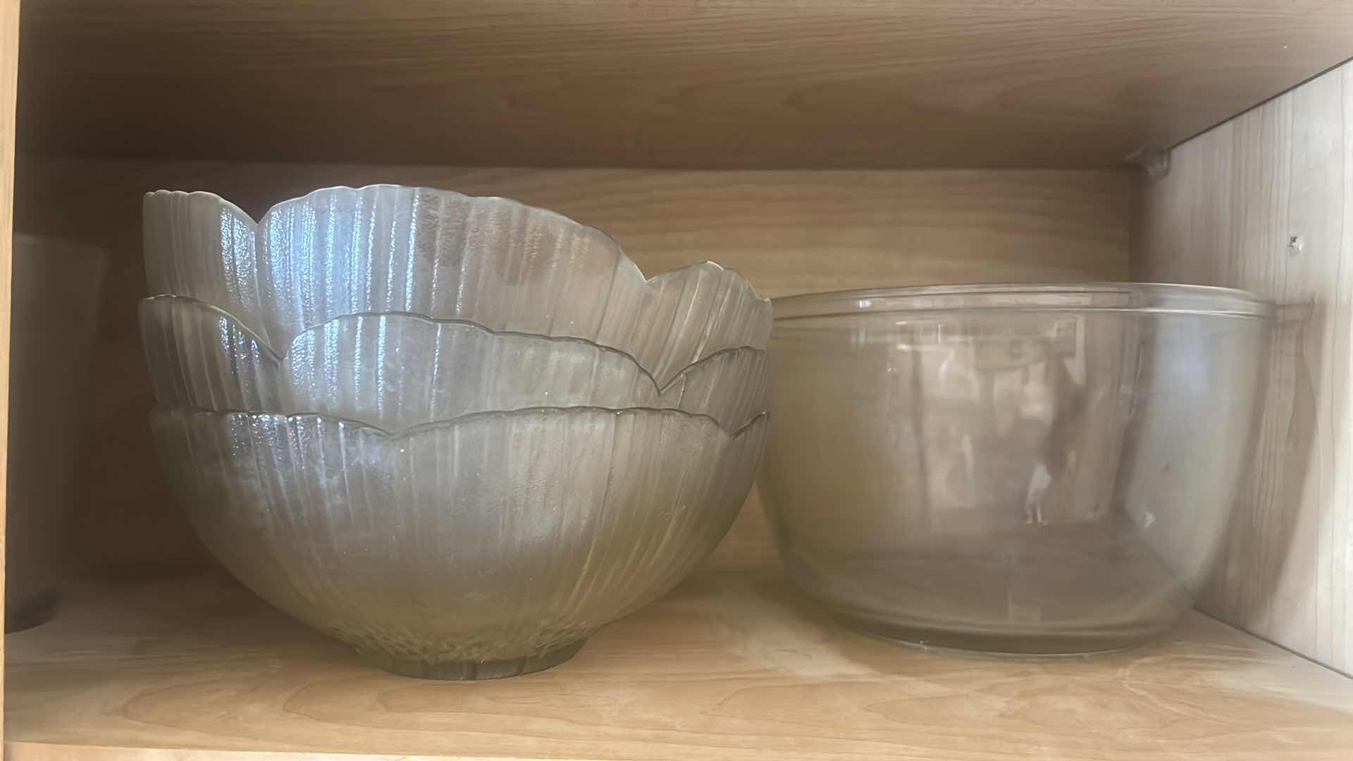 Photo 1 of 3- SHELVES GLASS BOWLS AND MEASURING CUPS