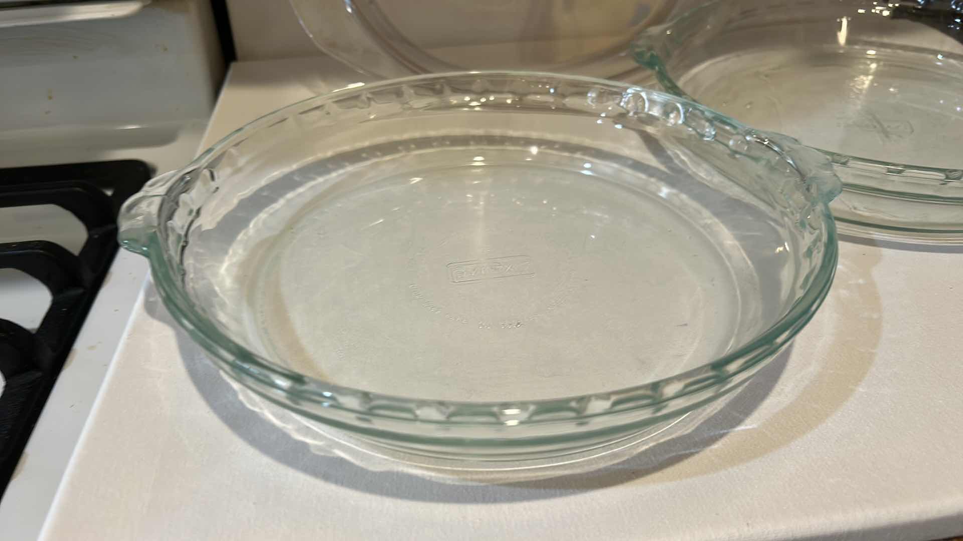 Photo 2 of 2 10” PYREX DISHES AND 1 FLOWER MOTIF DISH