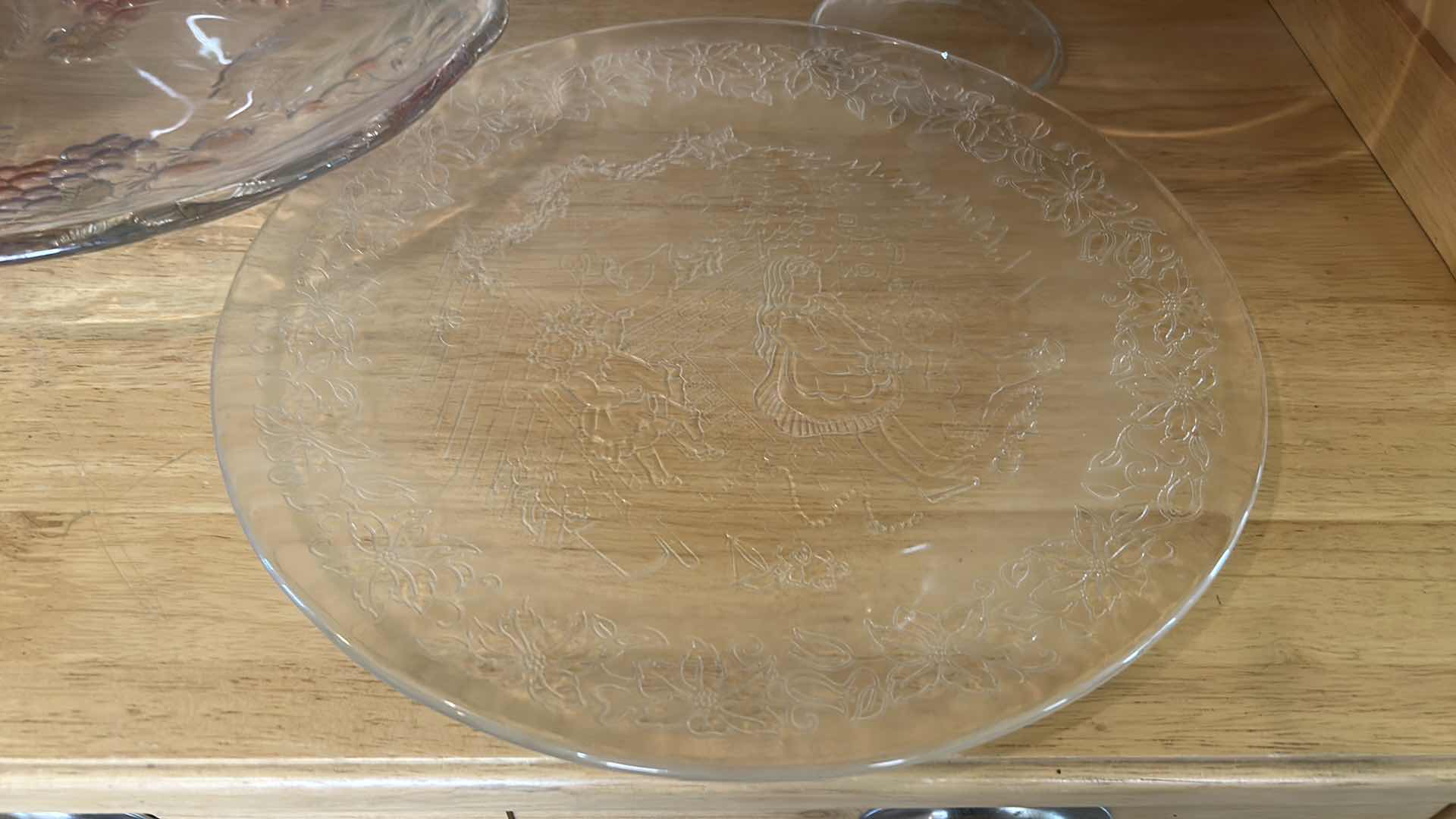 Photo 1 of 3 GLASS PLATTERS AND LIDDED CAKE STAND