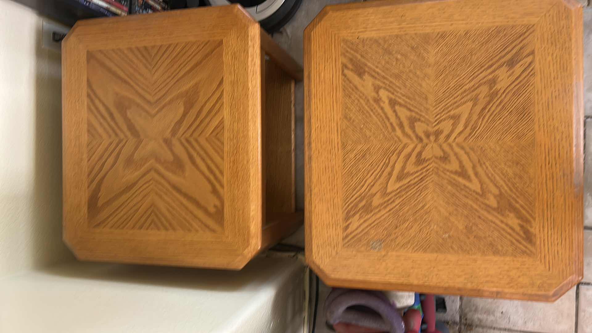 Photo 1 of 2 WOOD END TABLES 2‘ x 21“ x H18“